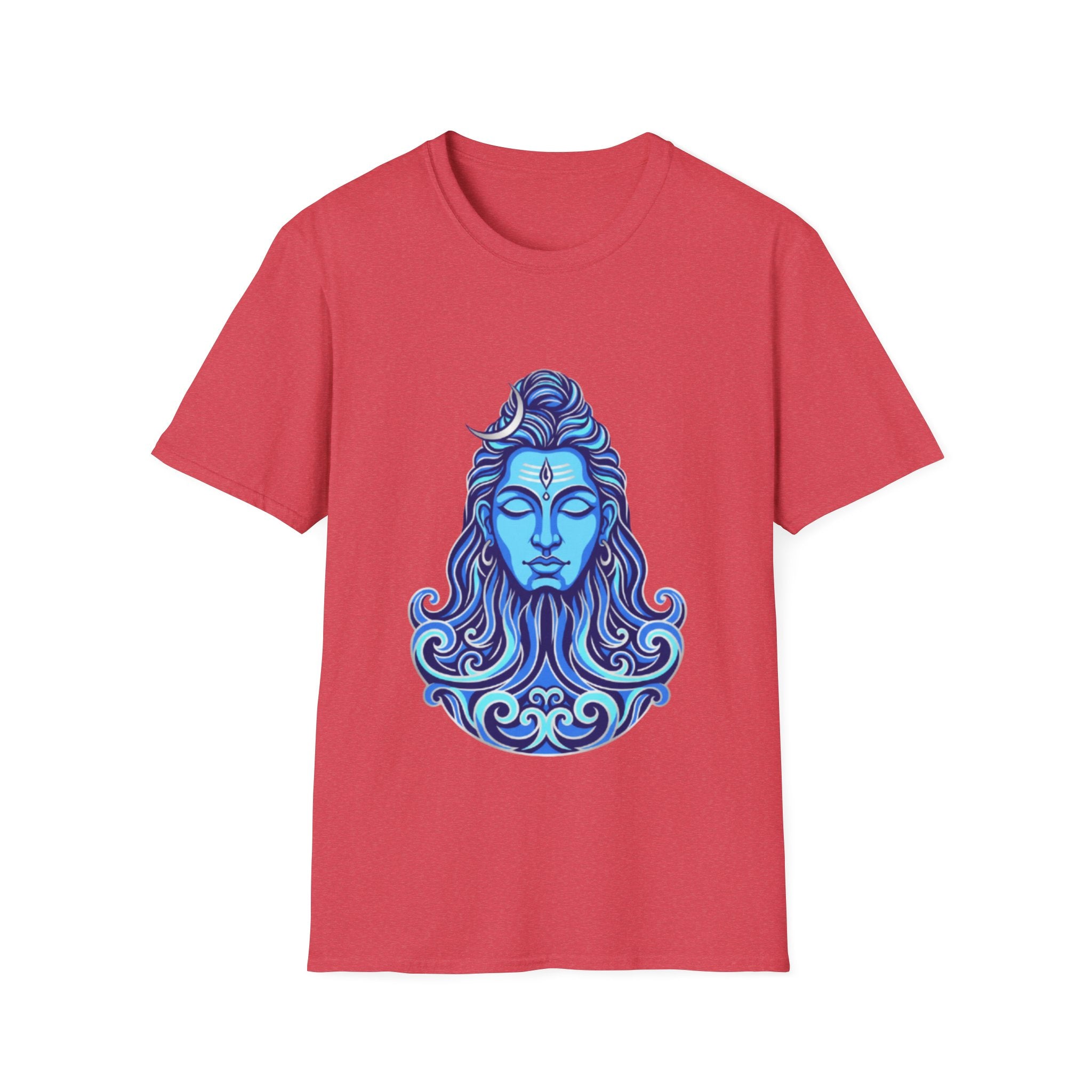 Mahadev Face on Water T-Shirt - Blue Divine Magic