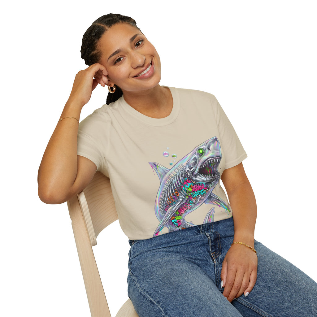 Iridescent Shark Streetwear T-Shirt - Urban Style