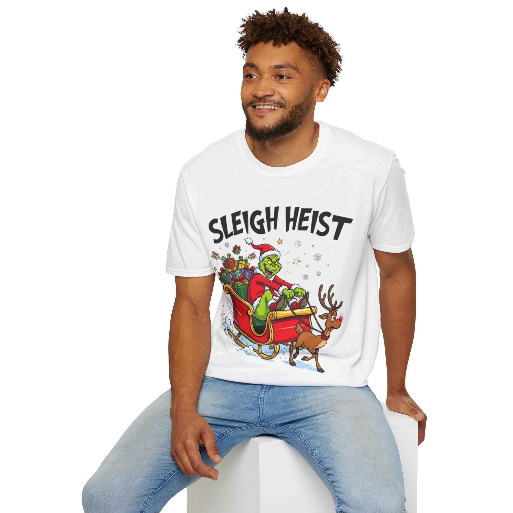 Grinch Sleigh Heist Tee | Funny Grinch Christmas Chaos T-shirt