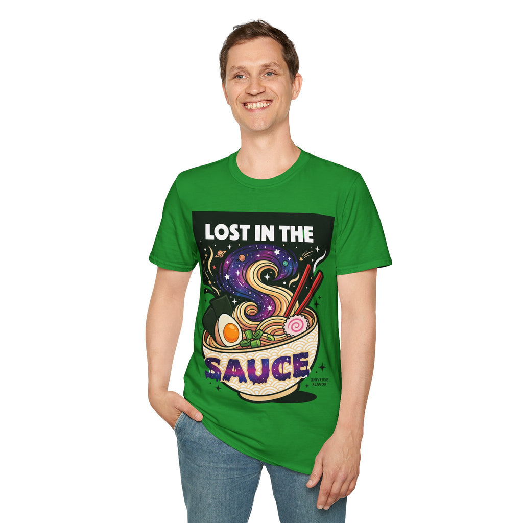 Lost in the Sauce Ramen Graphic Tee | Cosmic Noodle Bowl Streetwear Shirt