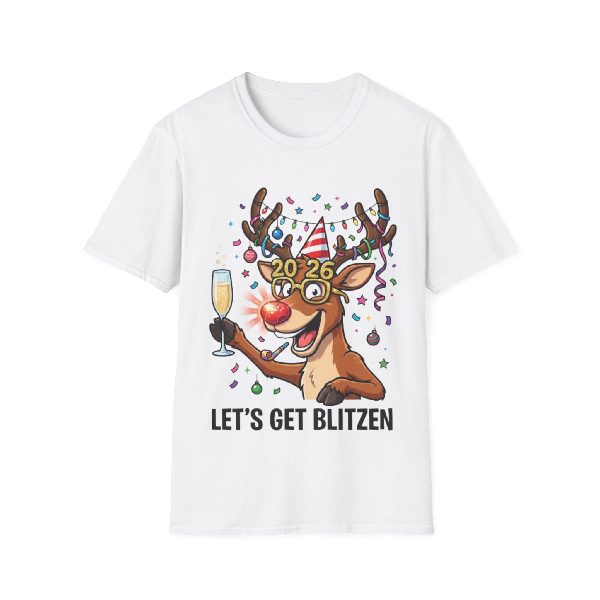 Party Reindeer 2026 T-shirt | Funny New Year Graphic Tee
