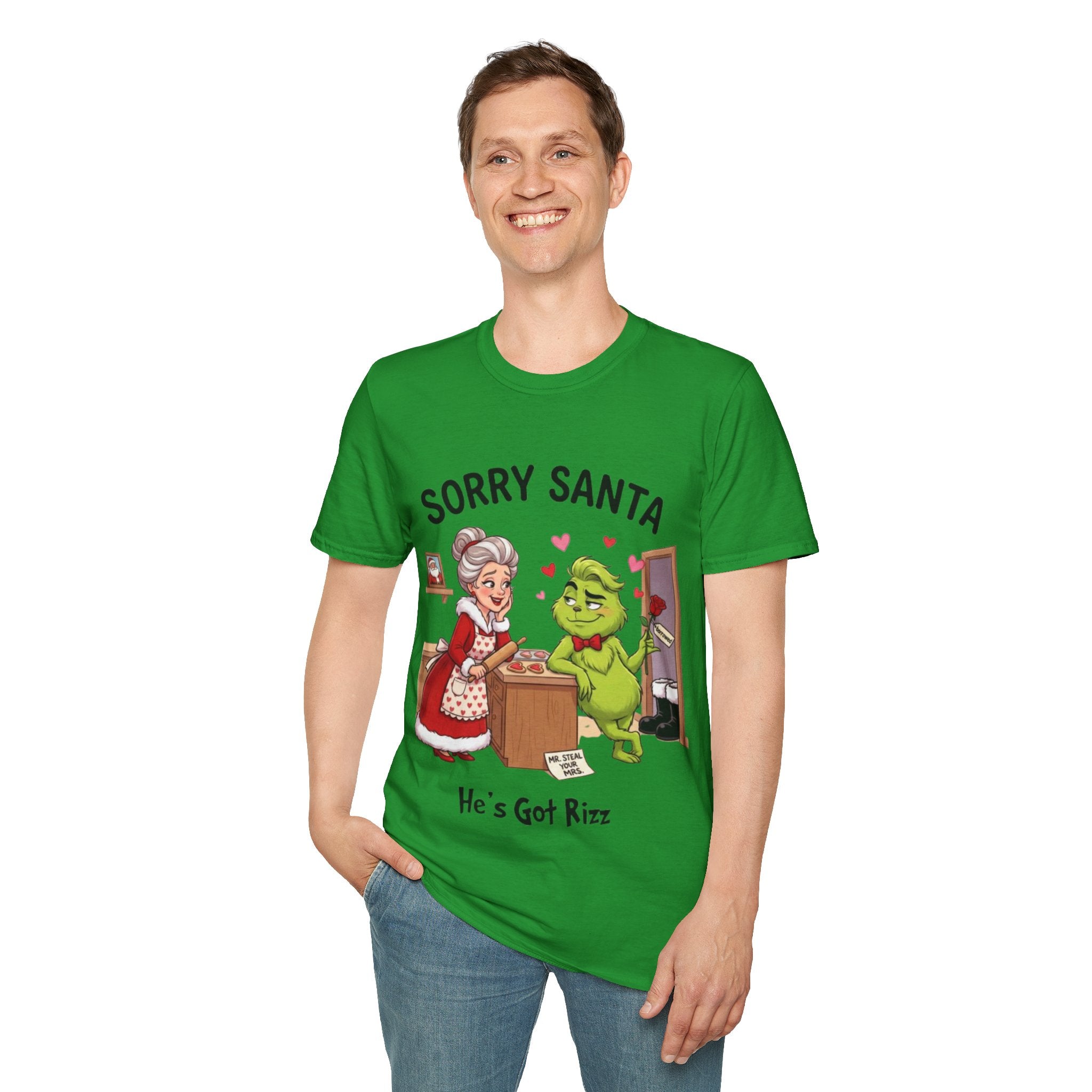 Grinch Rizz T-shirt | Funny Mrs. Claus Christmas Tee