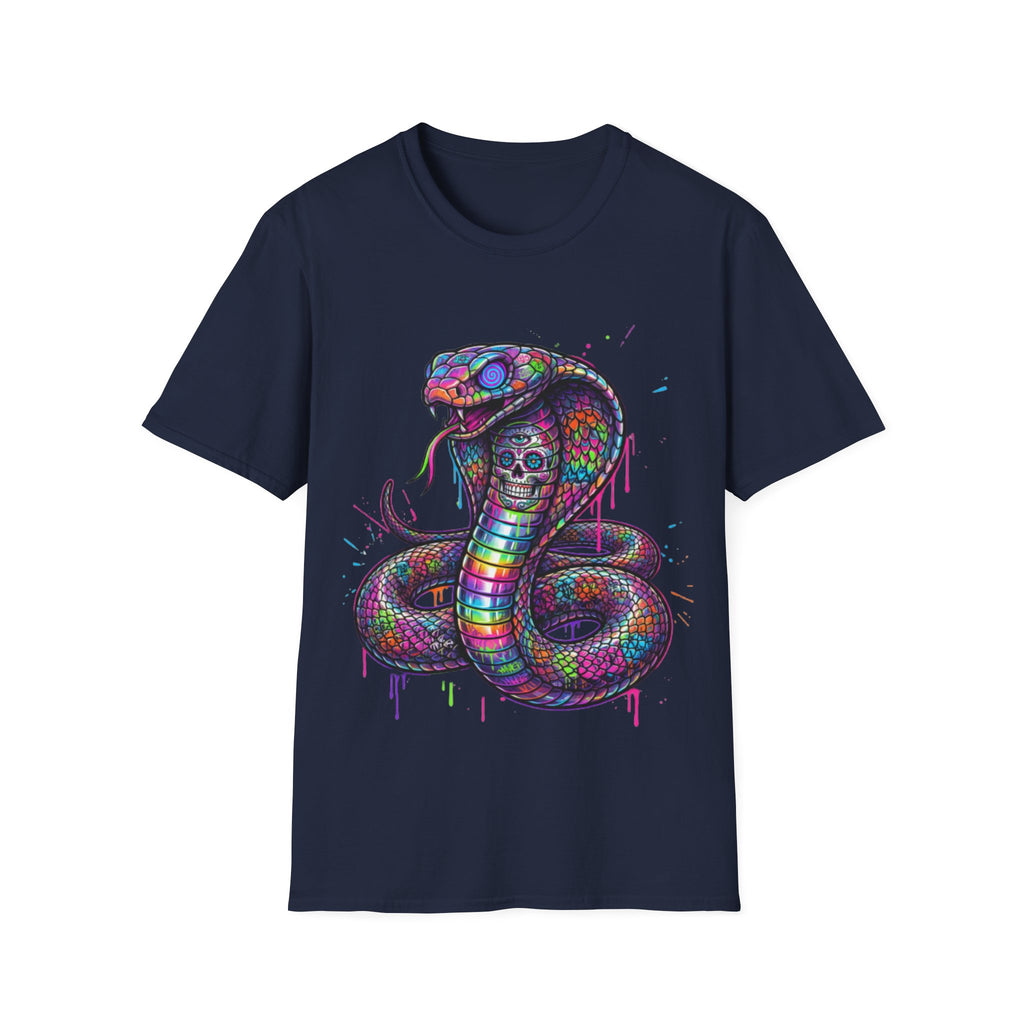 Vibrant Urban Snake Skull T-Shirt - Trendy Streetwear