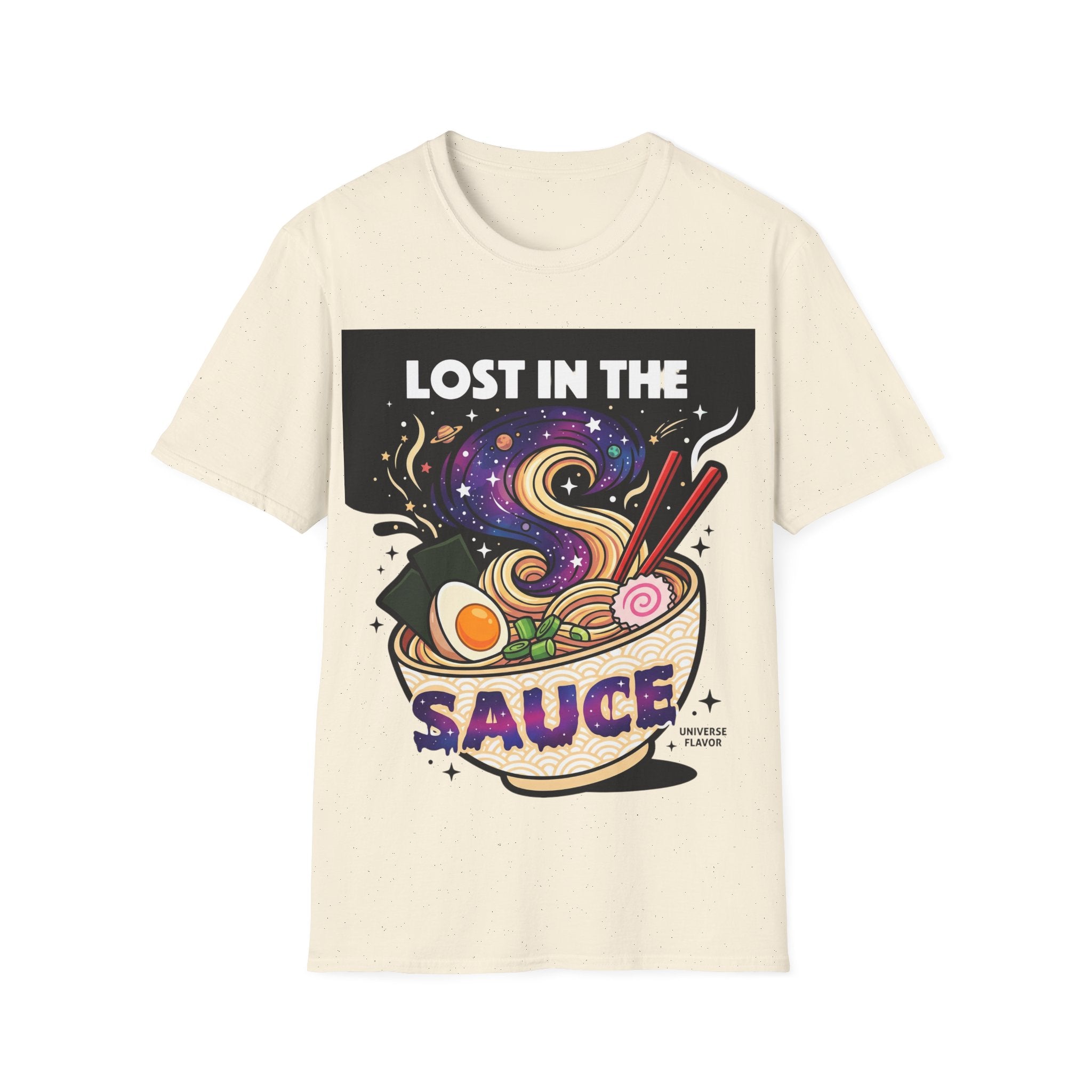 Lost in the Sauce Ramen Graphic Tee | Cosmic Noodle Bowl Streetwear Shirt