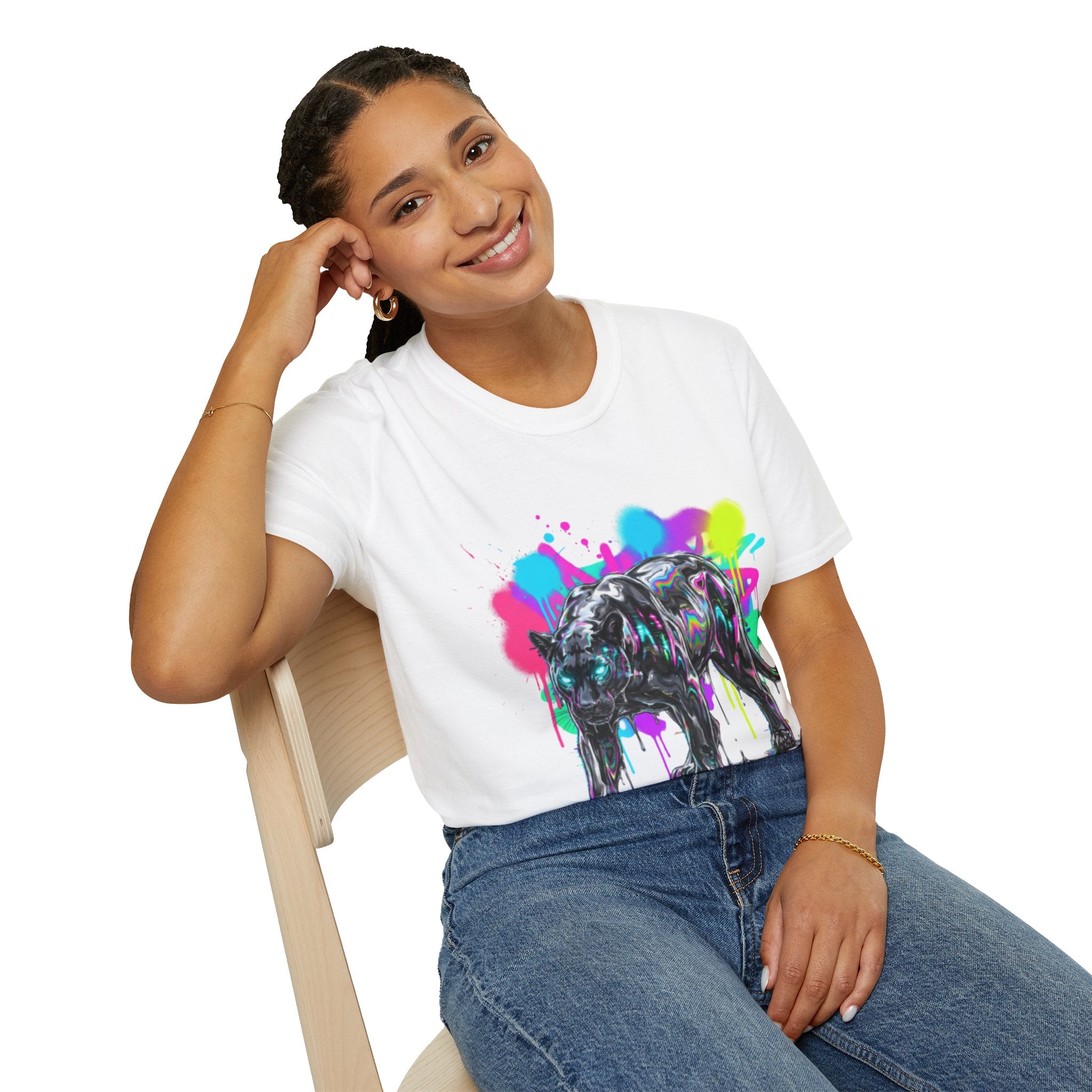 Neon Panther Streetwear Tee - Urban Trendy Vibes