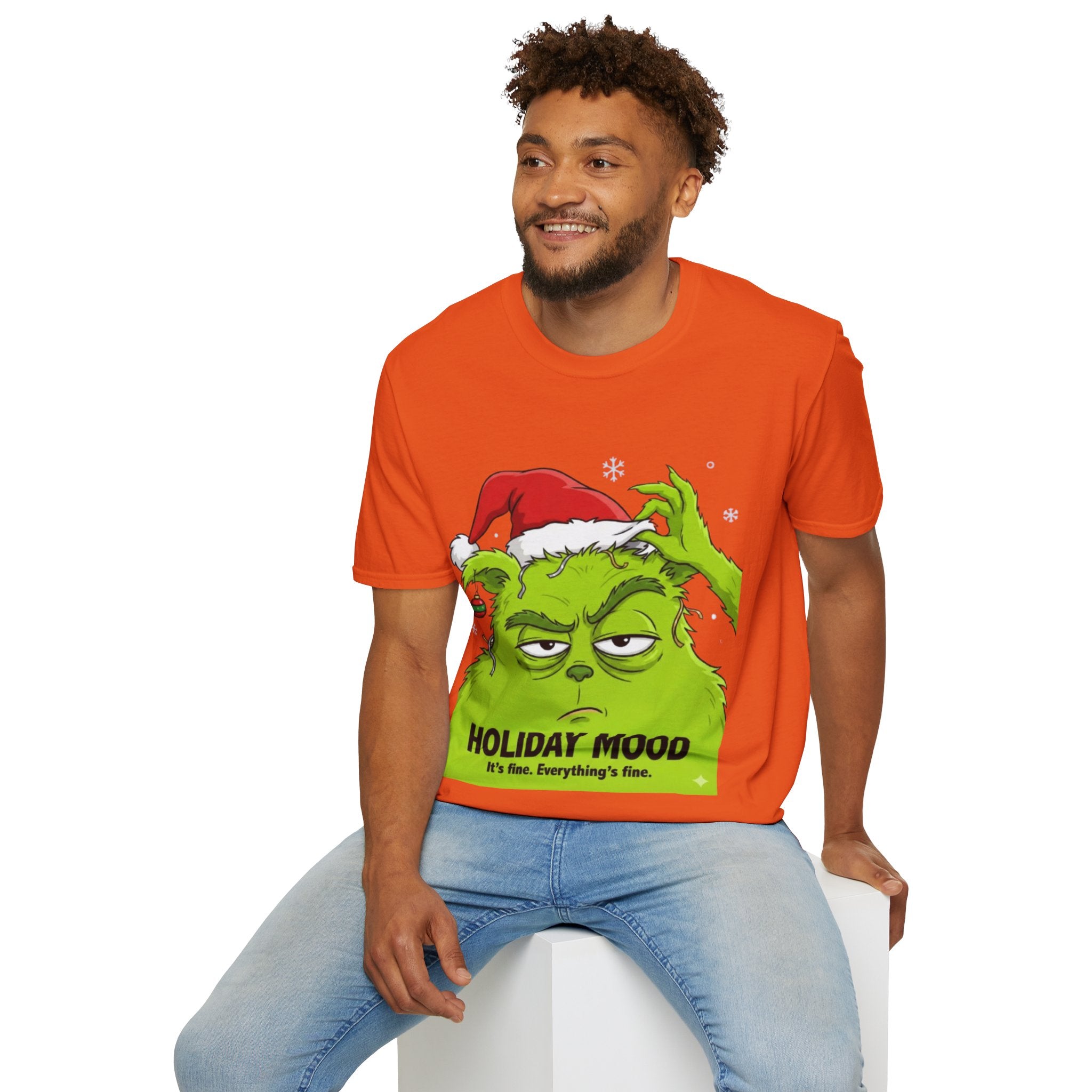 Grinch Holiday Mood T-shirt | Sarcastic Grinch Christmas Tee