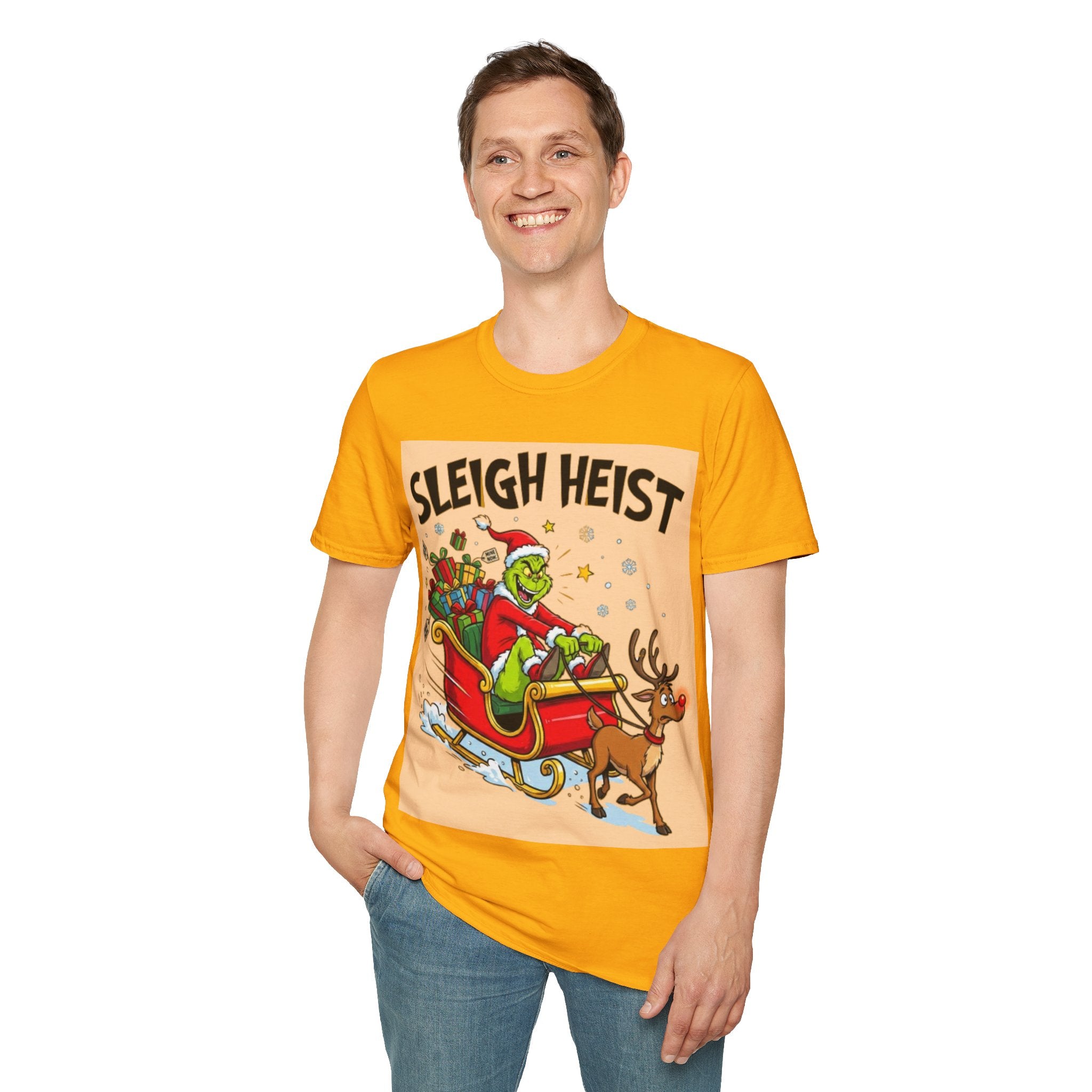 Grinch Sleigh Heist Tee | Funny Grinch Christmas Chaos T-shirt