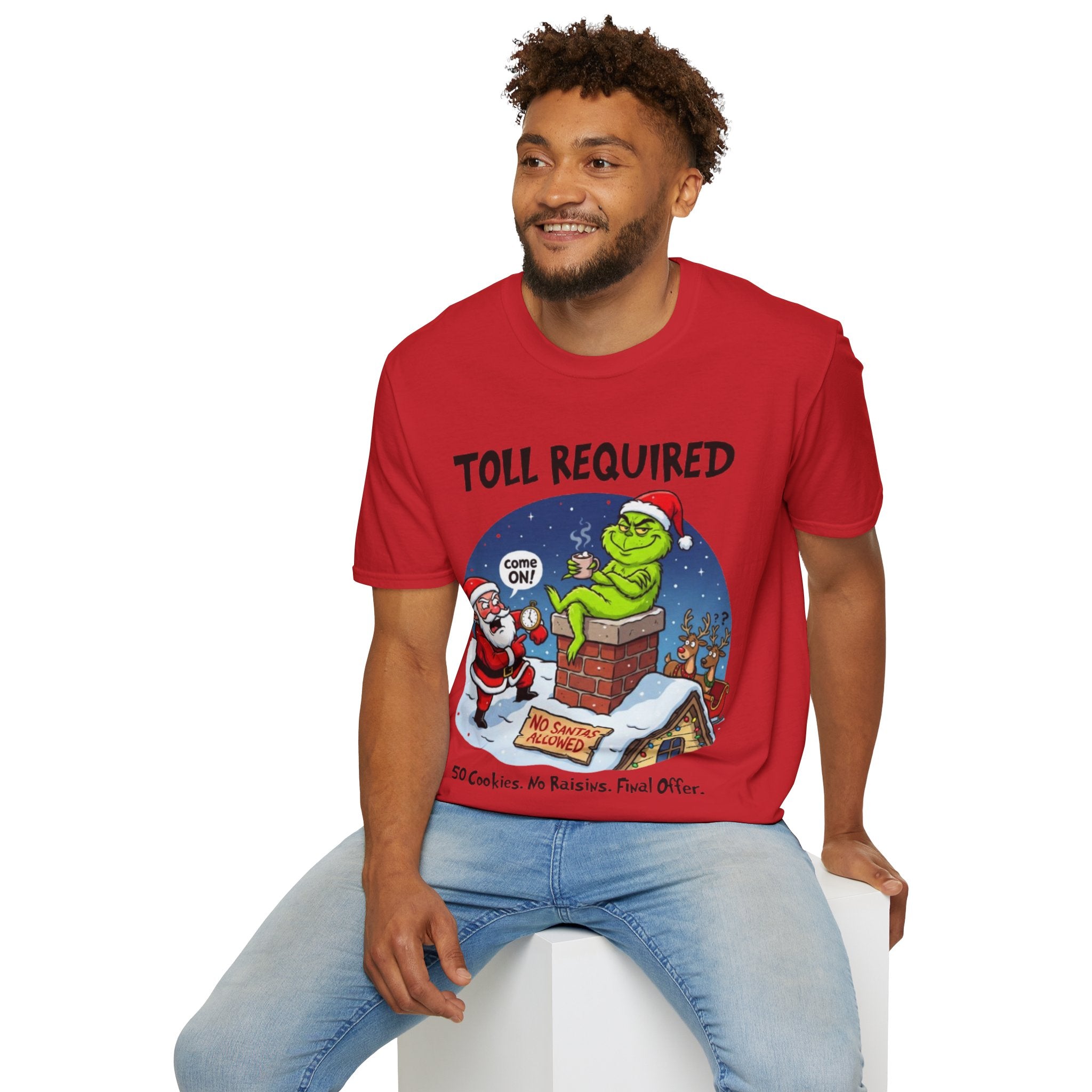 Santa Blocked by Grinch Tee | Funny Grinch Christmas T-shirt