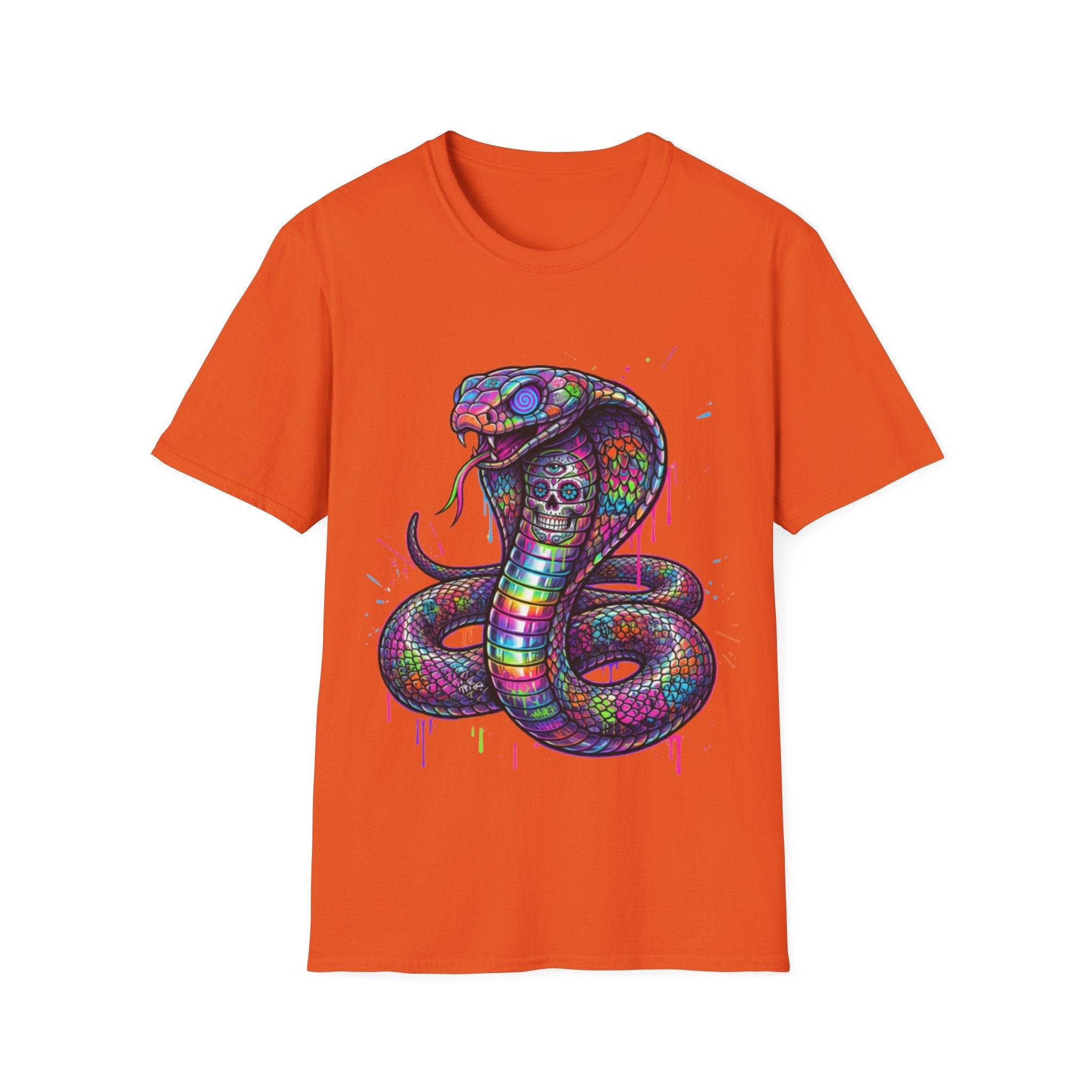 Vibrant Urban Snake Skull T-Shirt - Trendy Streetwear