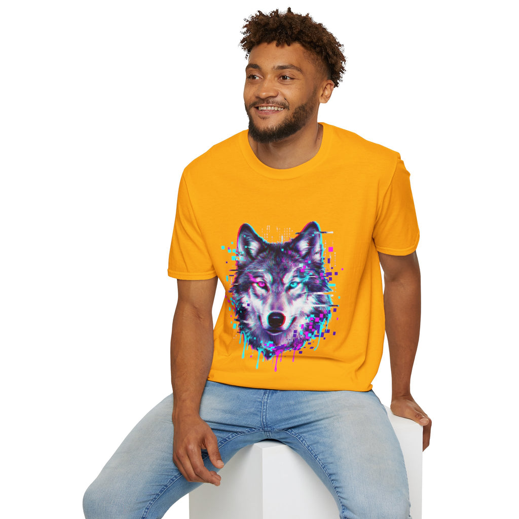 Urban Glitch Wolf Tee - Trendy Streetwear Vibes