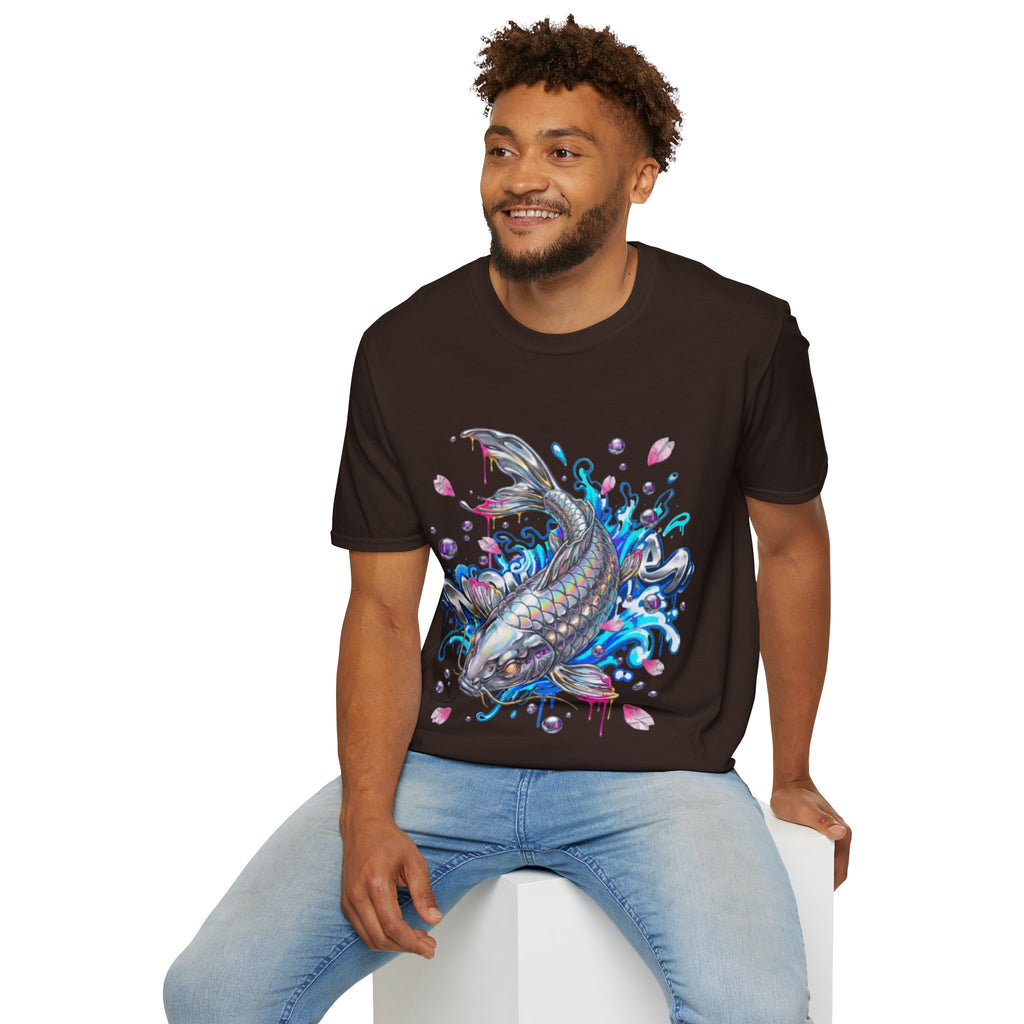 Trendy Holographic Koi T-Shirt for Urban Streetwear