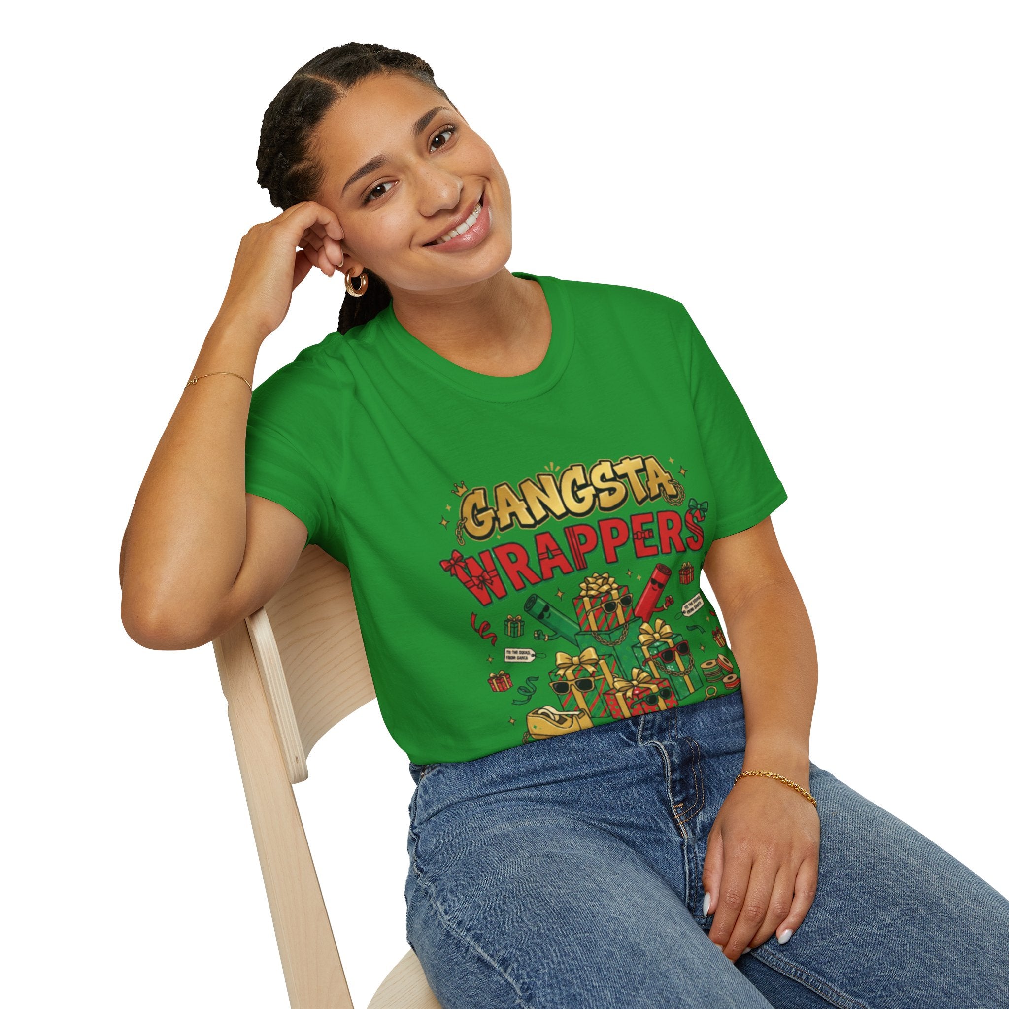 Gangsta Wrappers Crew T-shirt | Funny Christmas Matching Tee