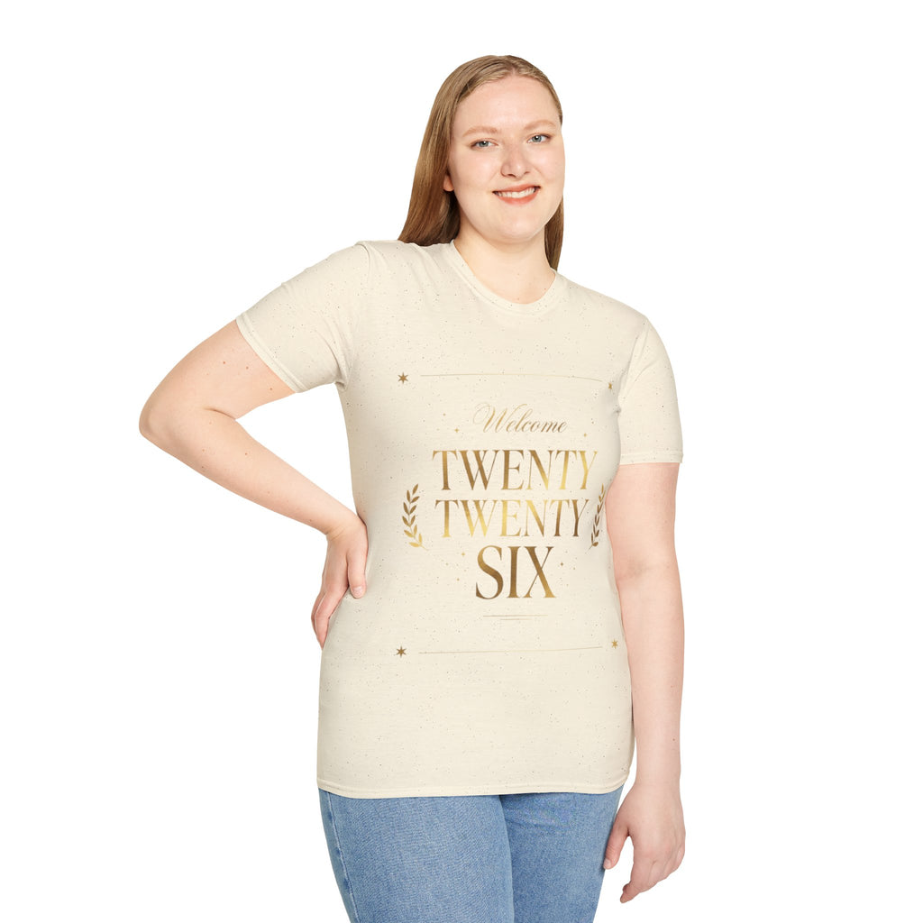 Trendy Urban 'Twenty Twenty Six' Gold Tee