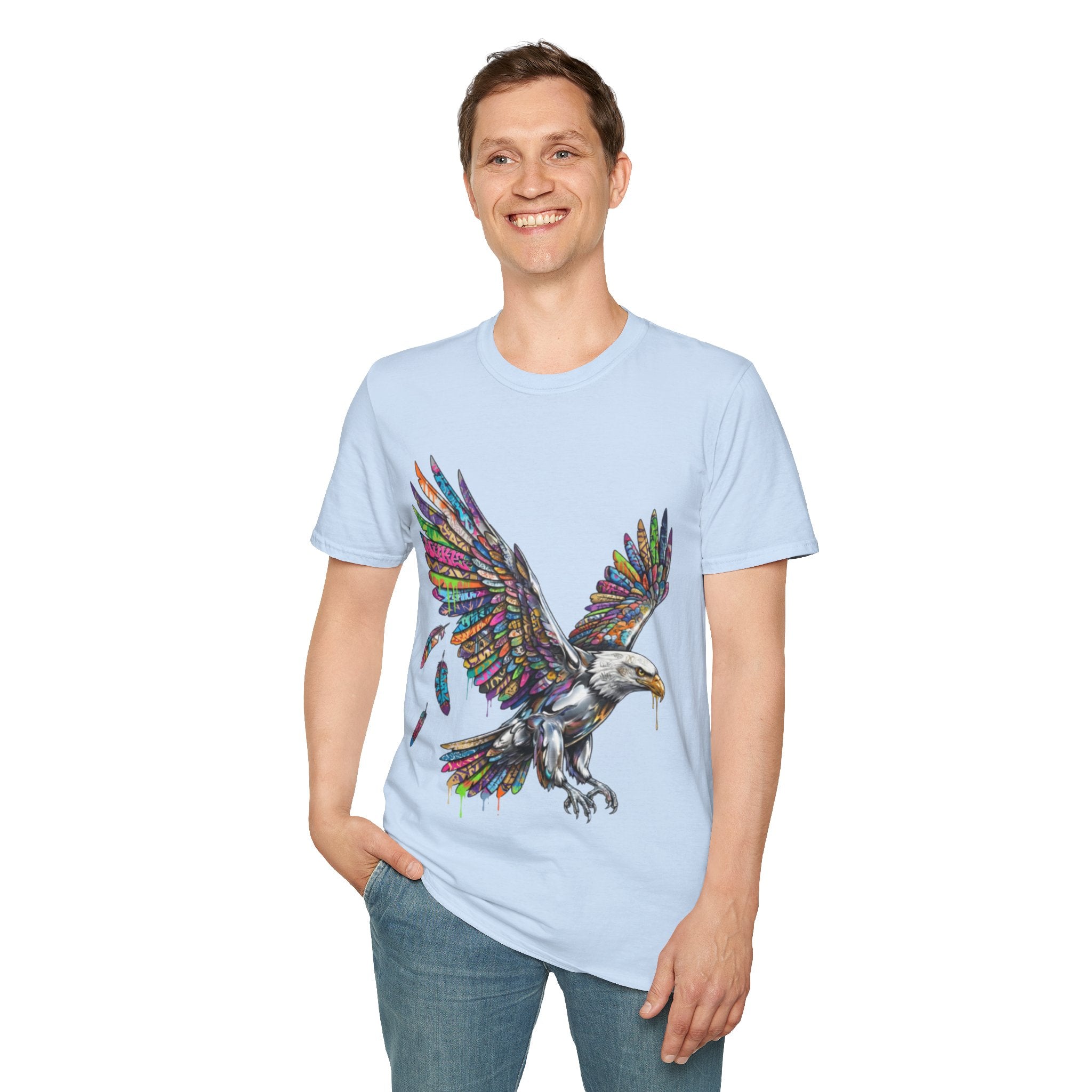 Vibrant Urban Eagle T-Shirt - Bold Streetwear Design