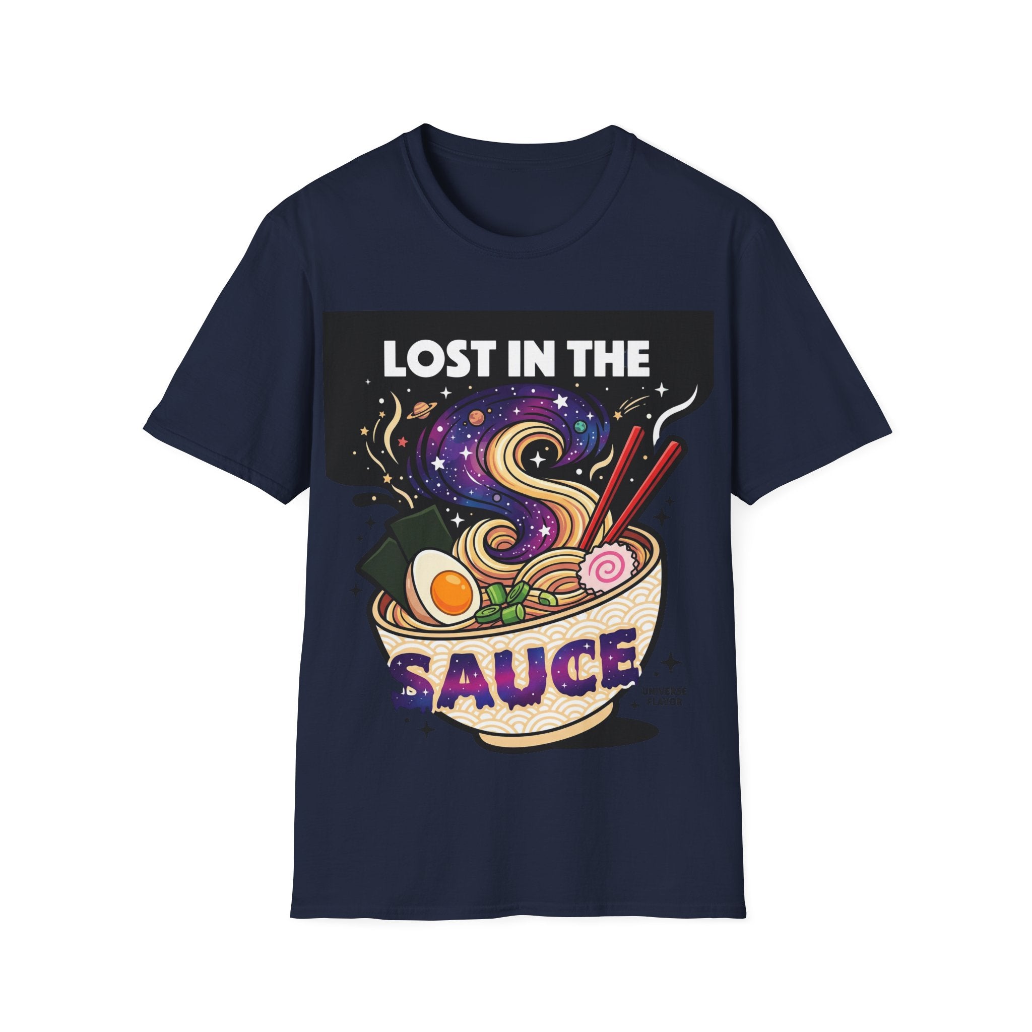Lost in the Sauce Ramen Graphic Tee | Cosmic Noodle Bowl Streetwear Shirt