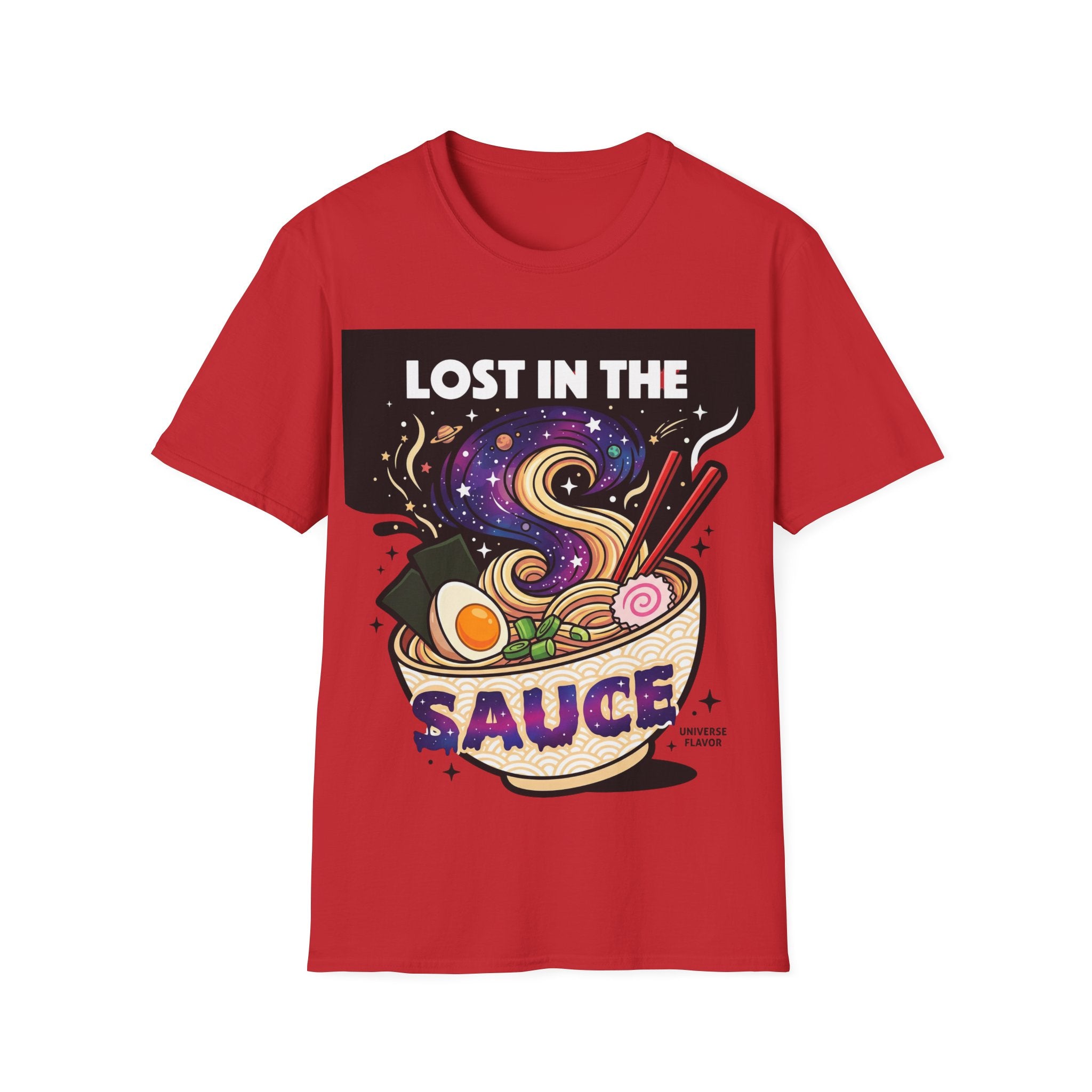 Lost in the Sauce Ramen Graphic Tee | Cosmic Noodle Bowl Streetwear Shirt