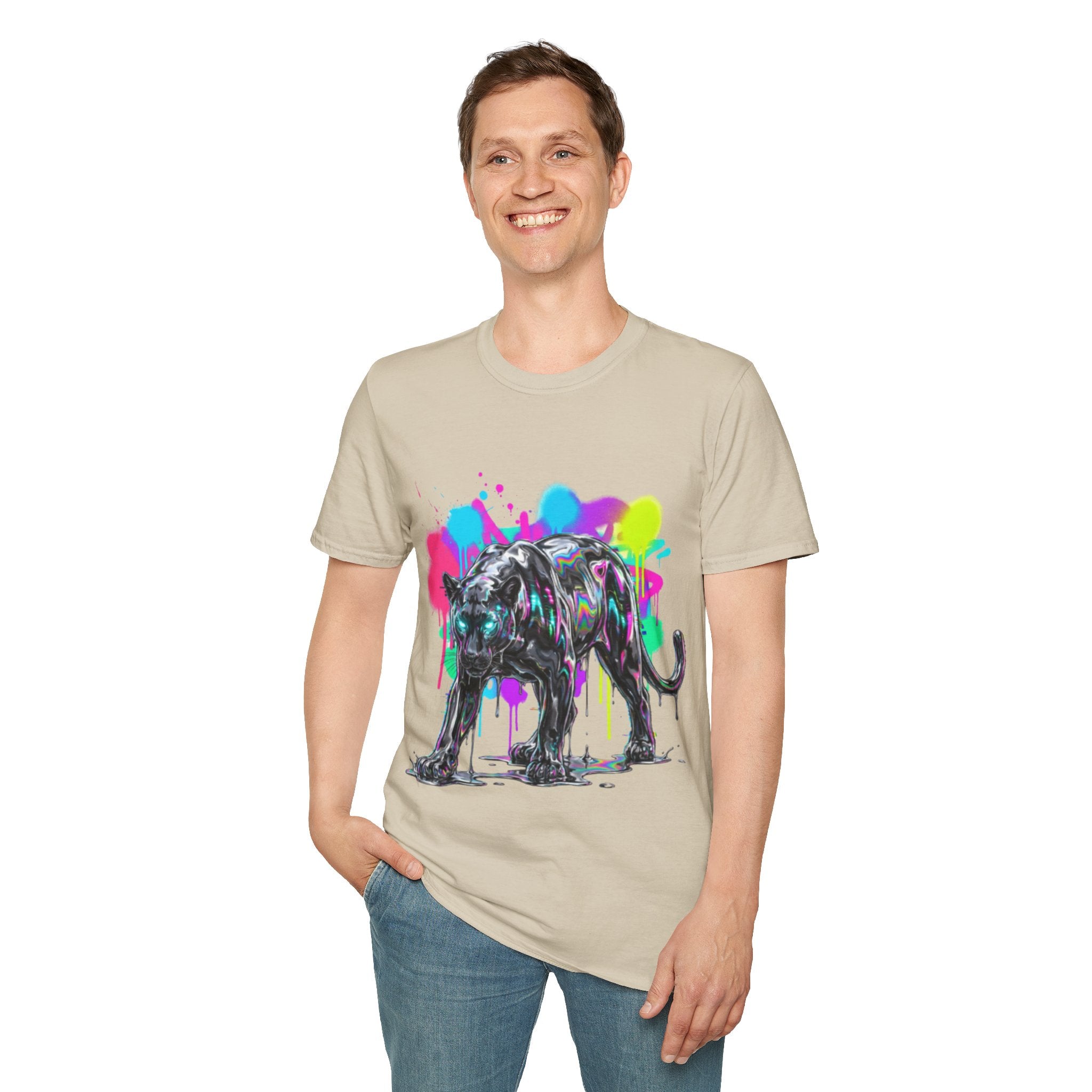 Neon Panther Streetwear Tee - Urban Trendy Vibes