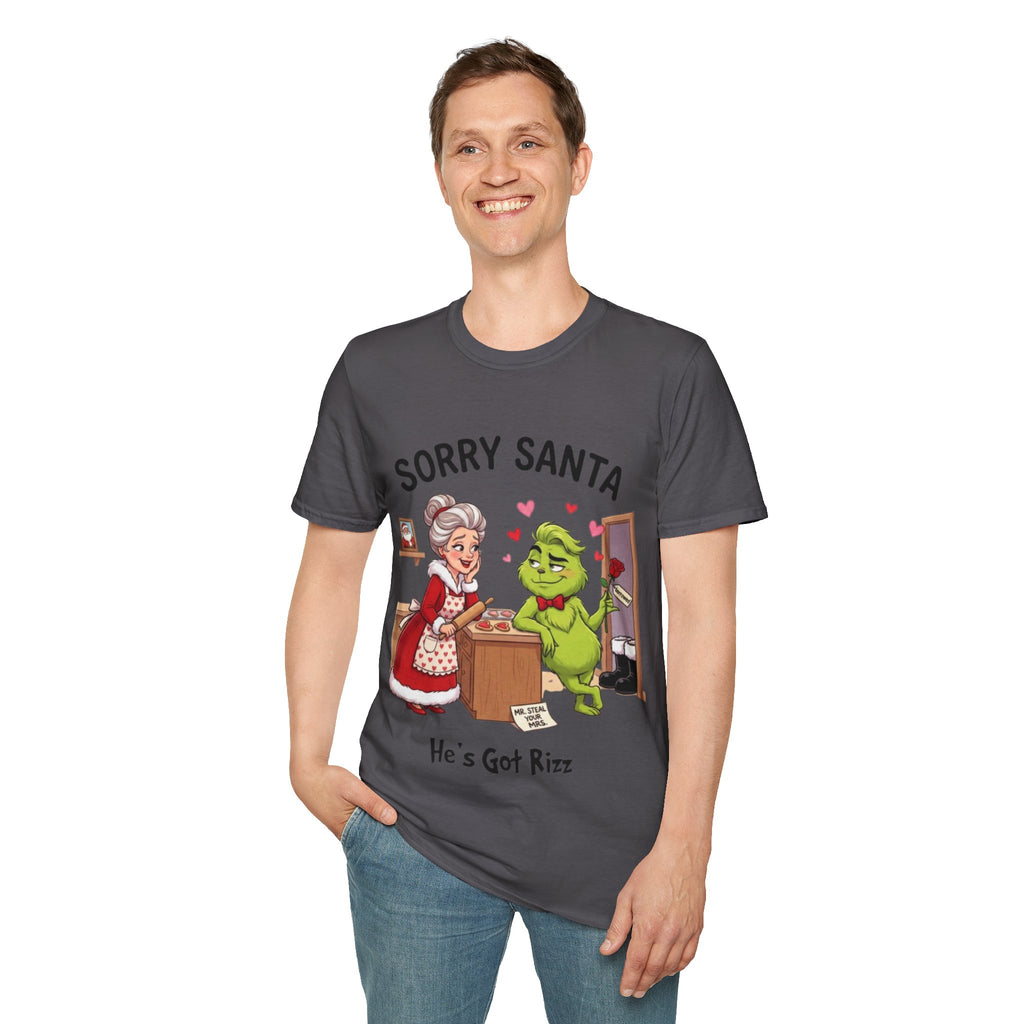 Grinch Rizz T-shirt | Funny Mrs. Claus Christmas Tee