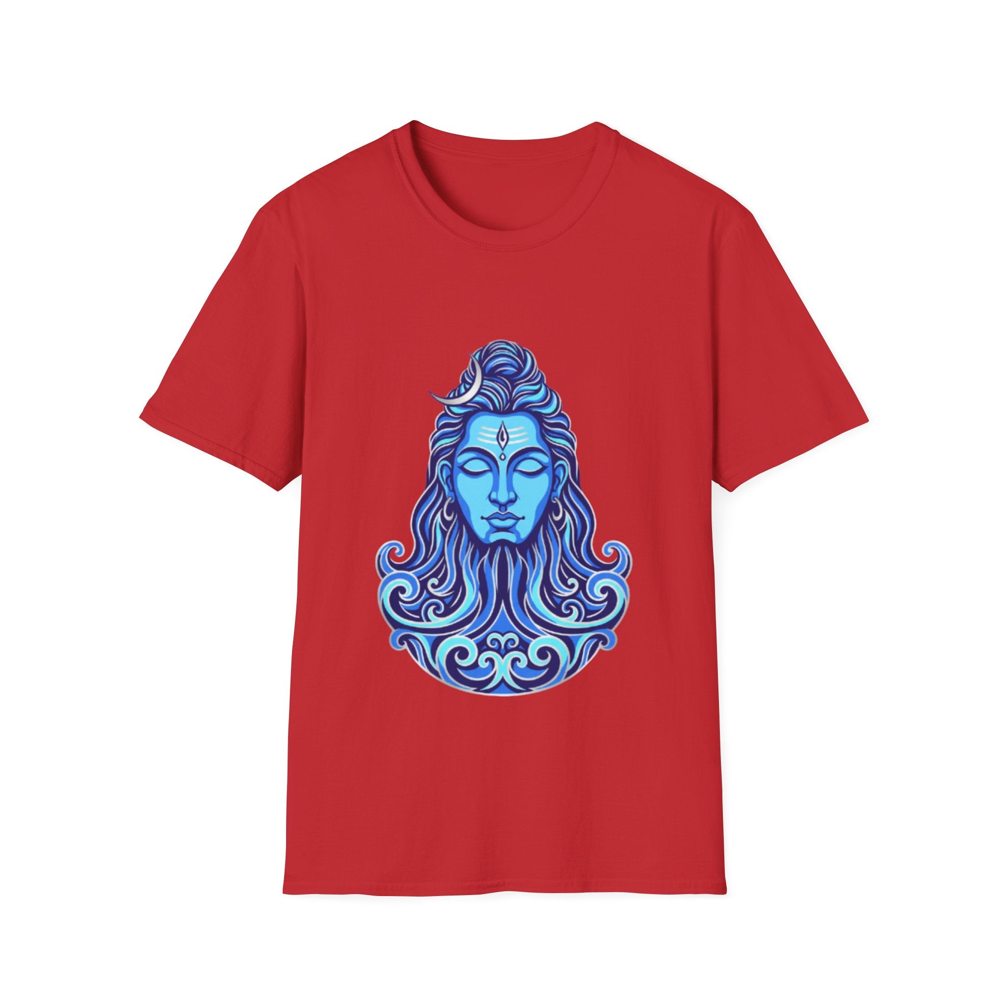 Mahadev Face on Water T-Shirt - Blue Divine Magic