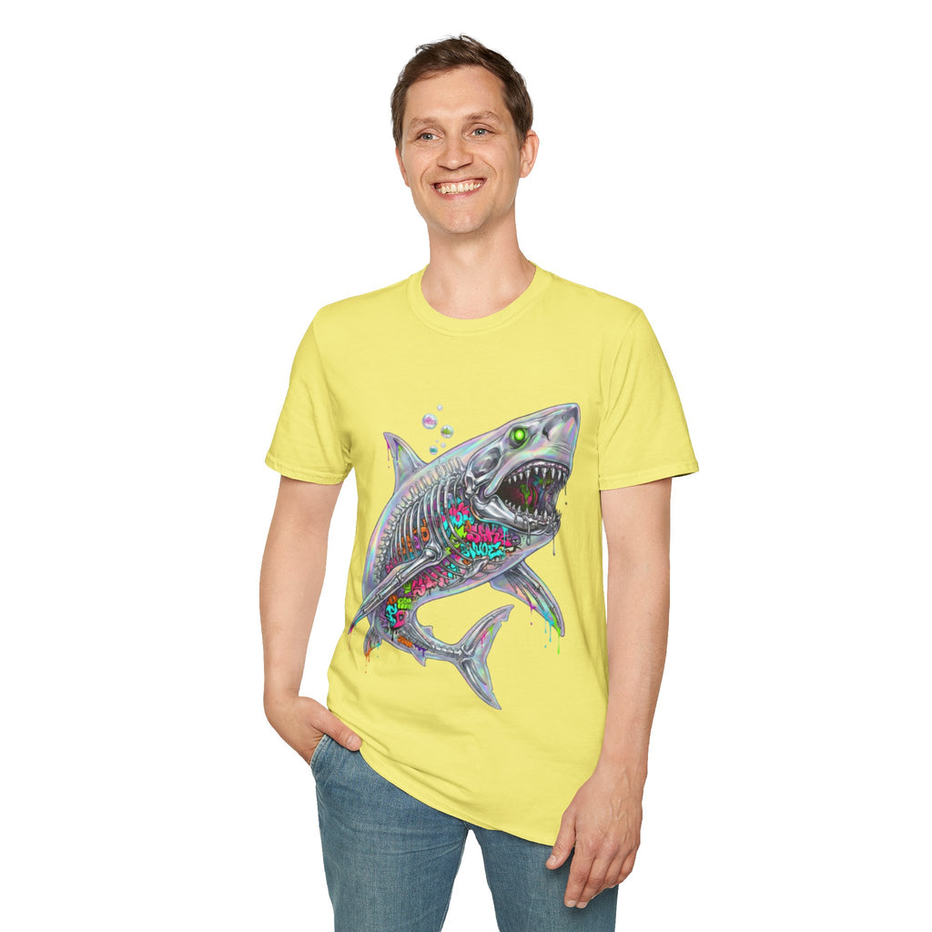 Iridescent Shark Streetwear T-Shirt - Urban Style