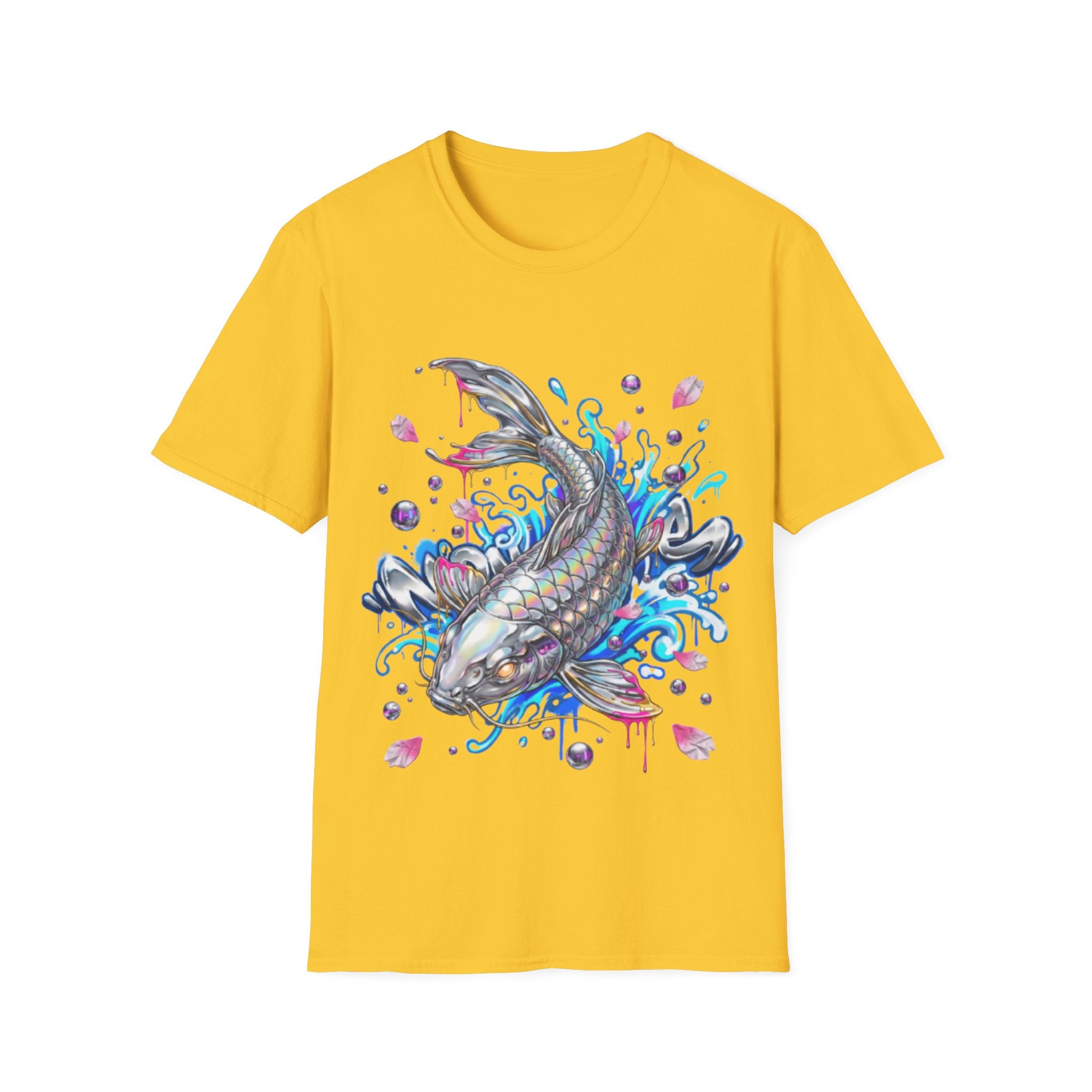 Trendy Holographic Koi T-Shirt for Urban Streetwear