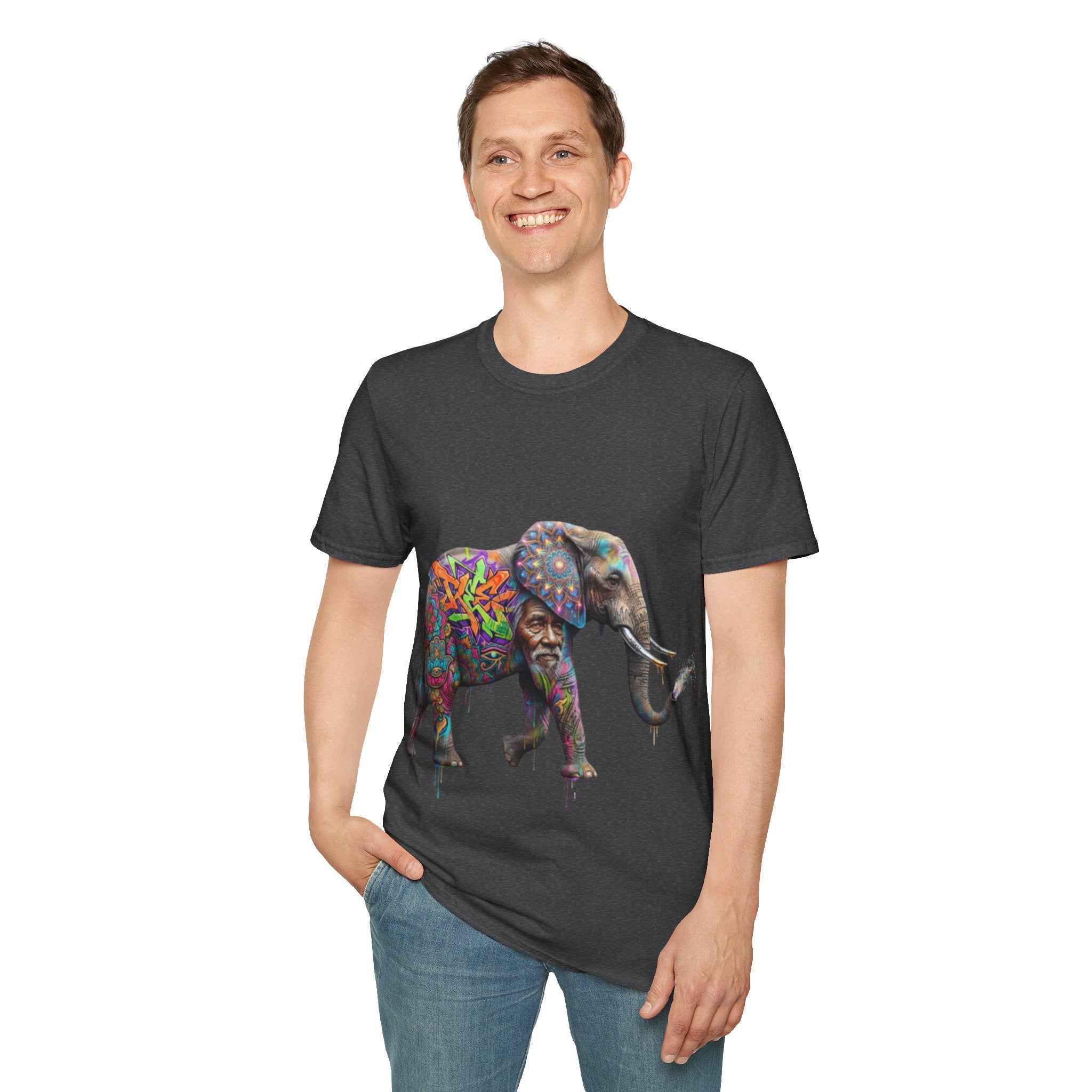 Vibrant Urban Elephant Streetwear Tee - Unisex