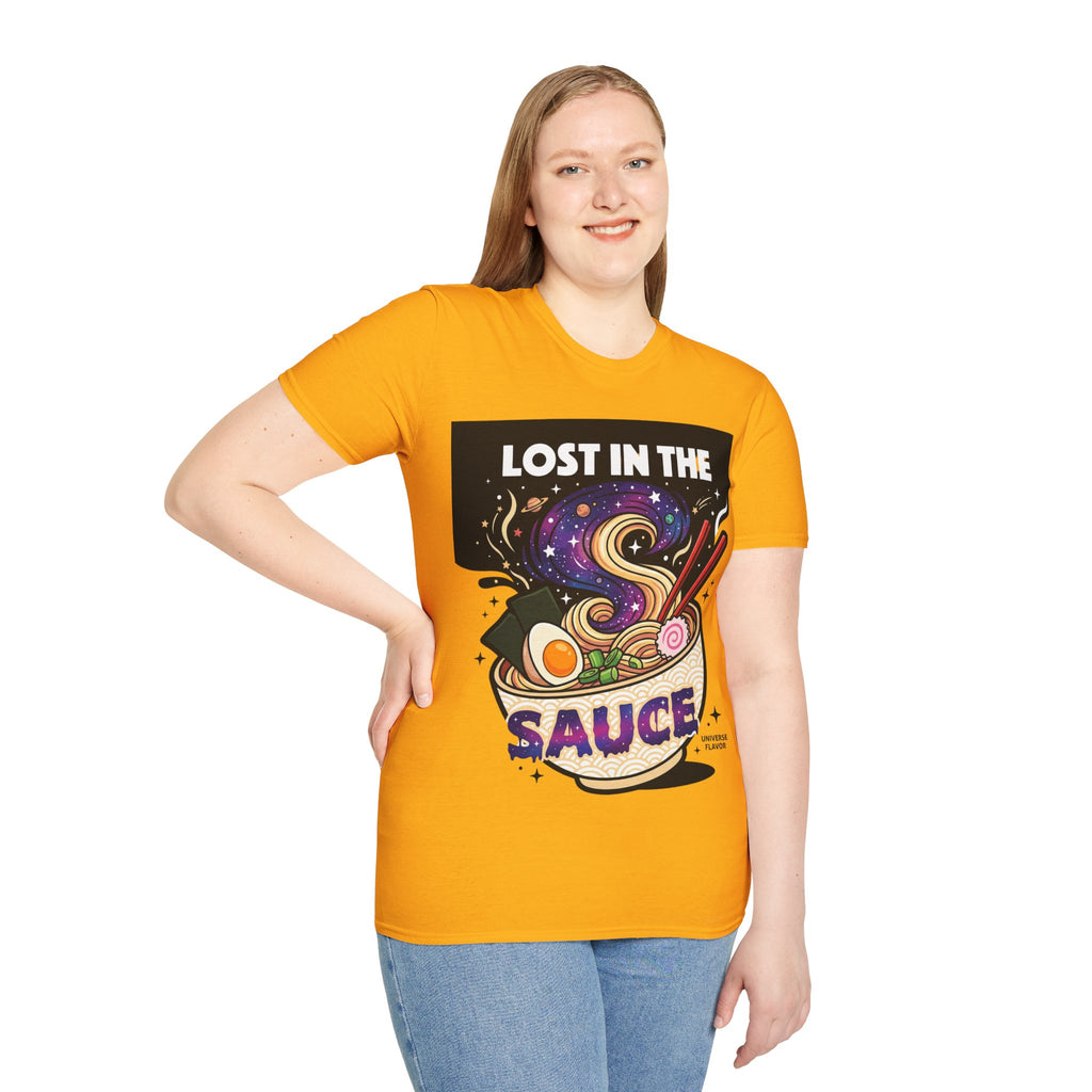 Lost in the Sauce Ramen Graphic Tee | Cosmic Noodle Bowl Streetwear Shirt