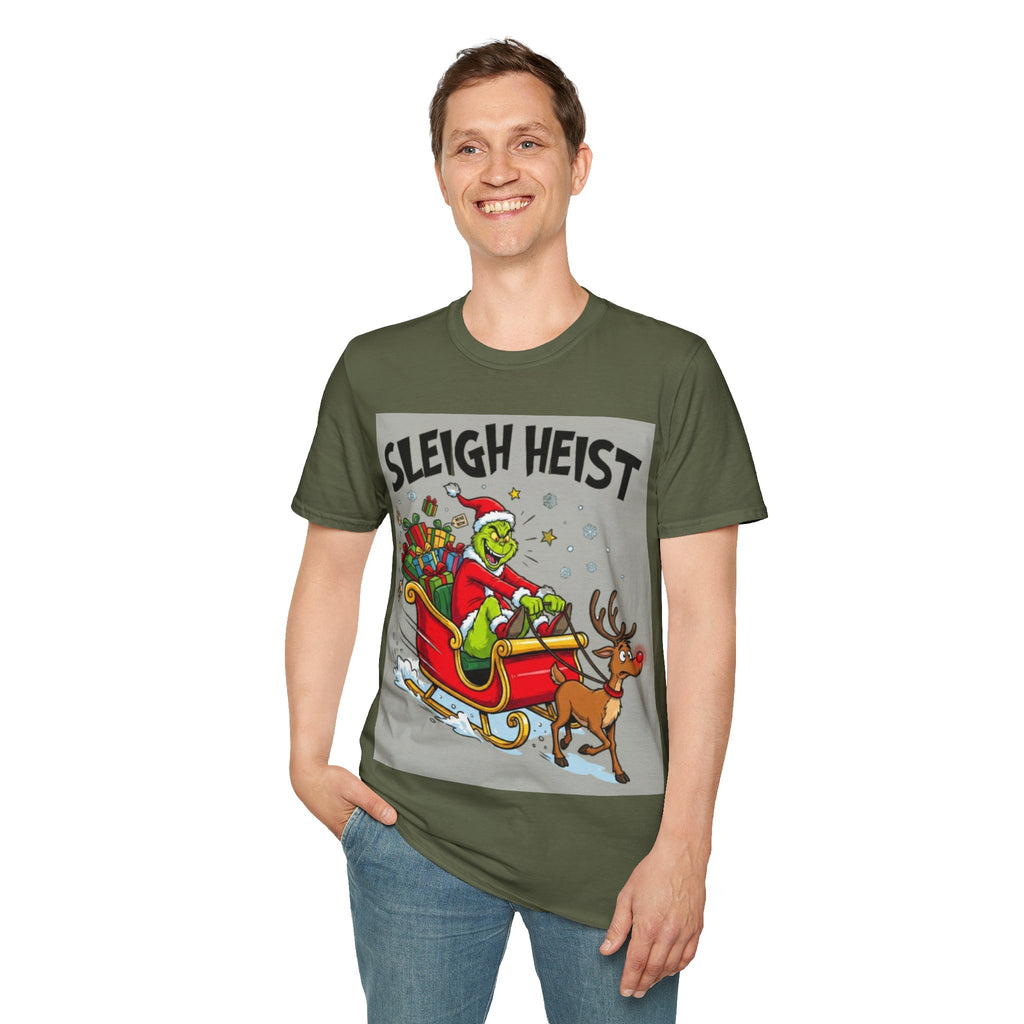 Grinch Sleigh Heist Tee | Funny Grinch Christmas Chaos T-shirt