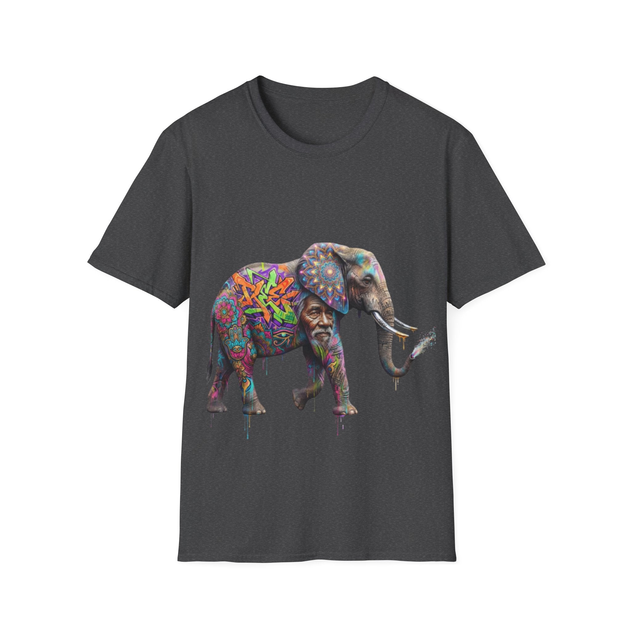 Vibrant Urban Elephant Streetwear Tee - Unisex