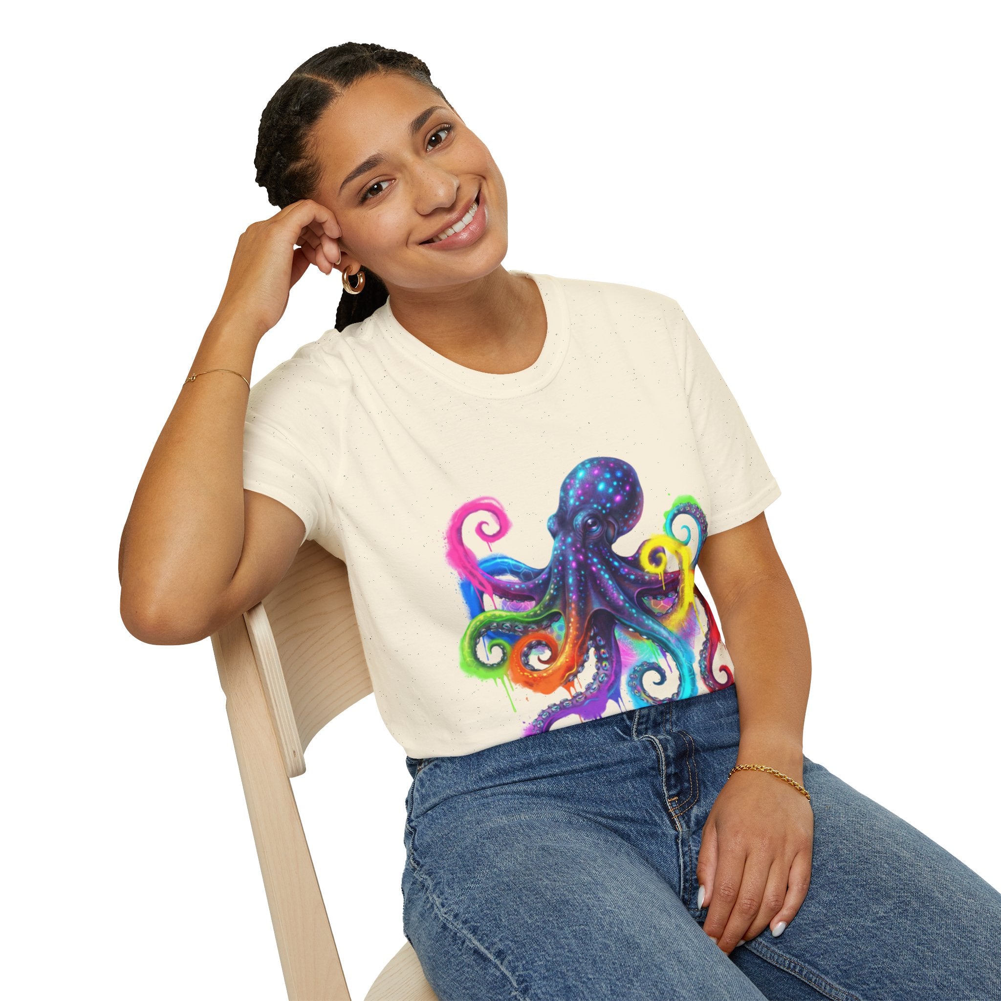 Vibrant Octopus Drip Tee - Urban Streetwear Trend