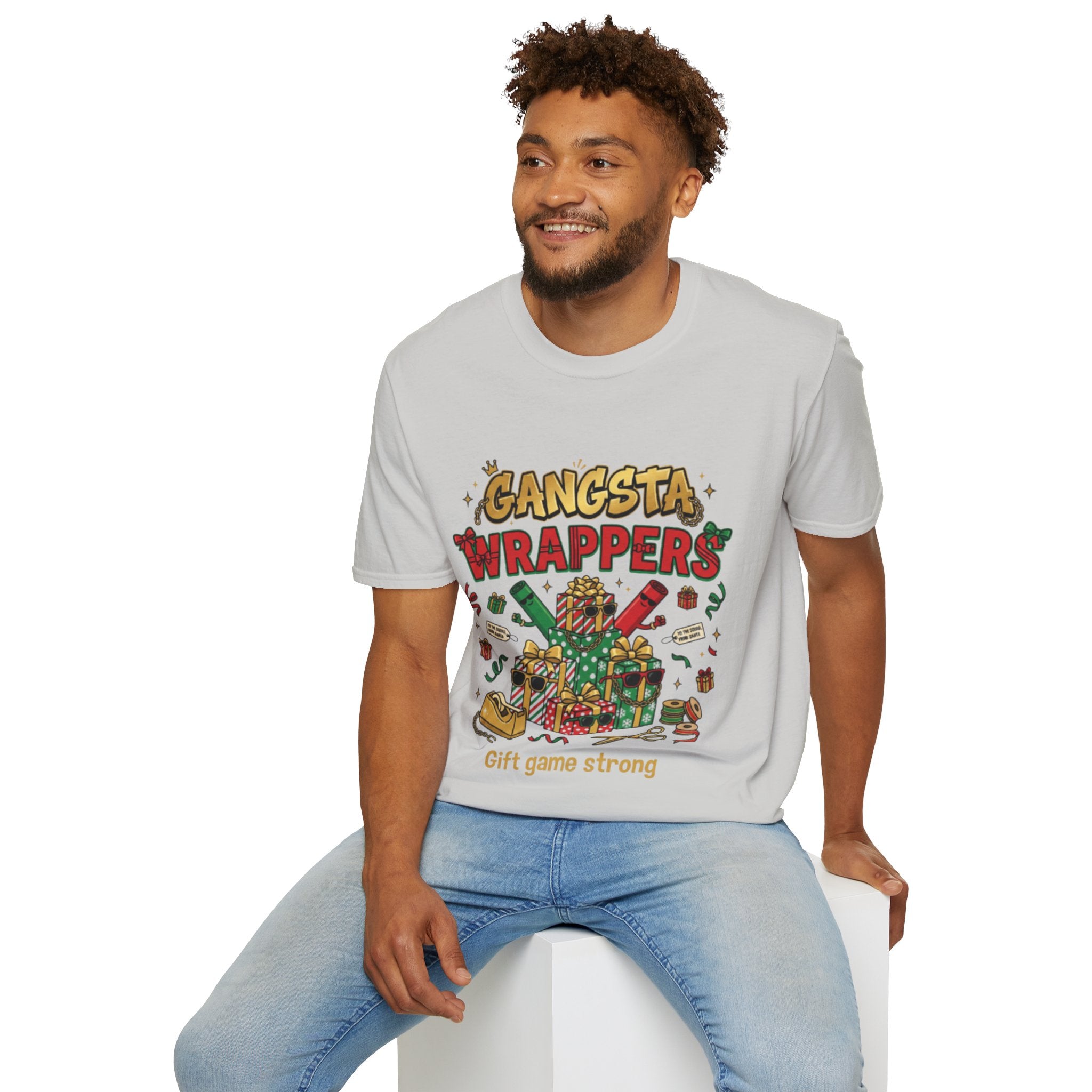 Gangsta Wrappers Crew T-shirt | Funny Christmas Matching Tee