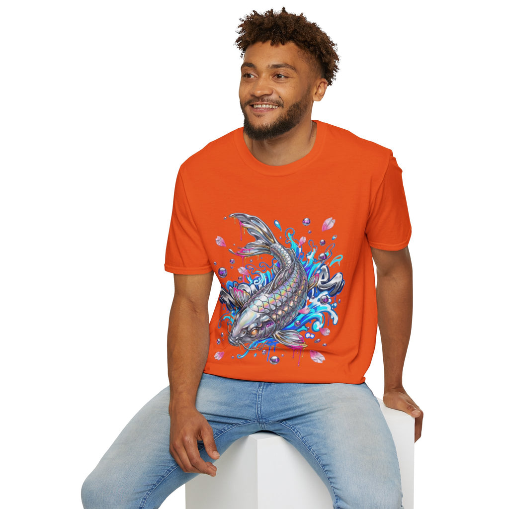 Trendy Holographic Koi T-Shirt for Urban Streetwear