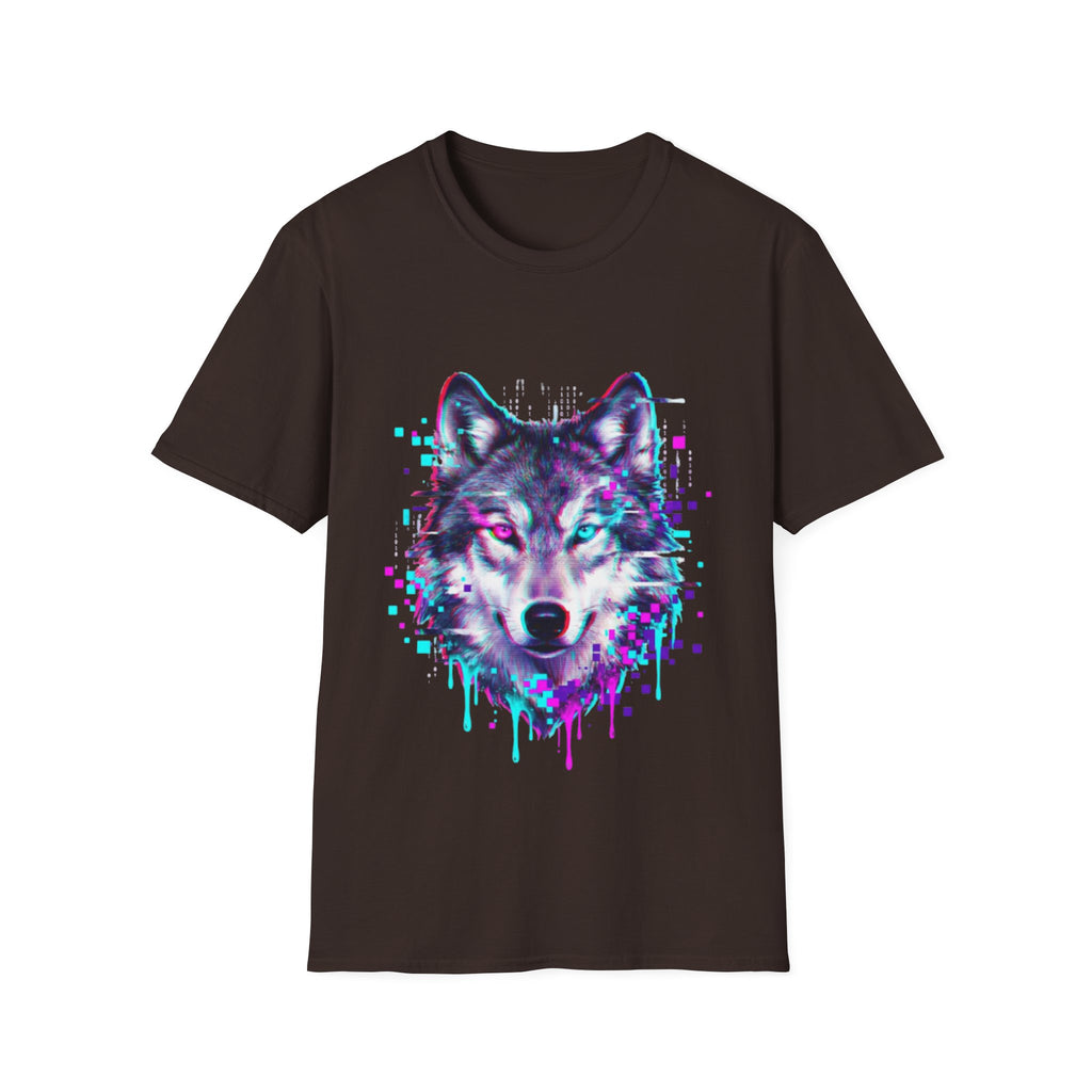 Urban Glitch Wolf Tee - Trendy Streetwear Vibes
