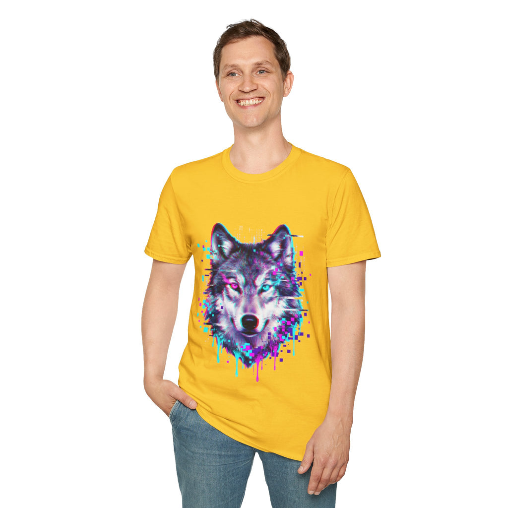 Urban Glitch Wolf Tee - Trendy Streetwear Vibes