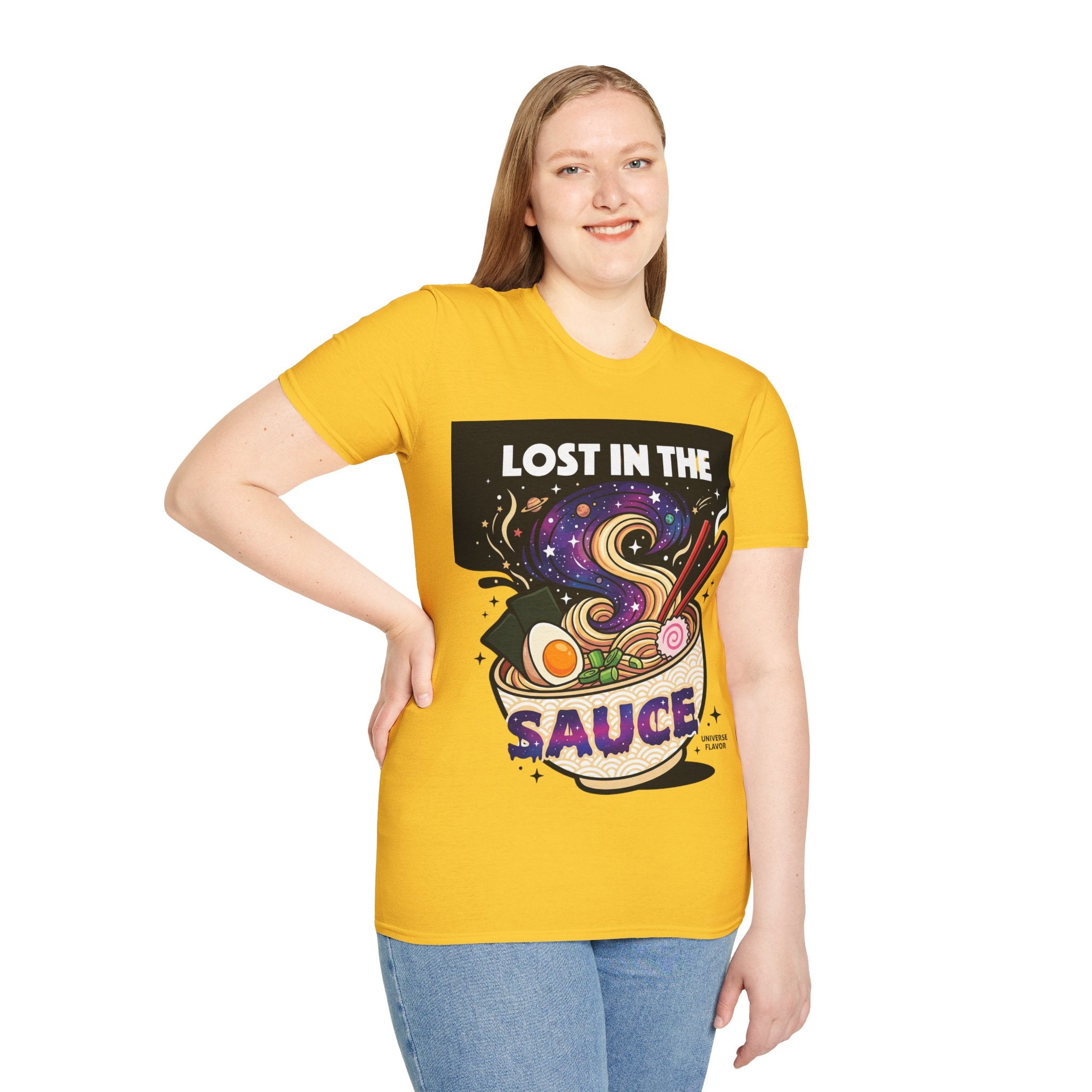 Lost in the Sauce Ramen Graphic Tee | Cosmic Noodle Bowl Streetwear Shirt