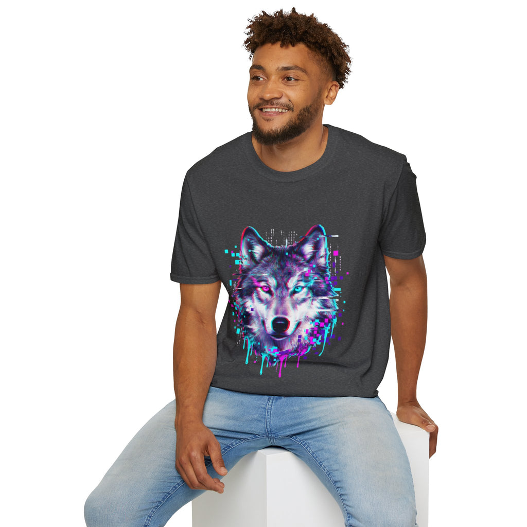 Urban Glitch Wolf Tee - Trendy Streetwear Vibes