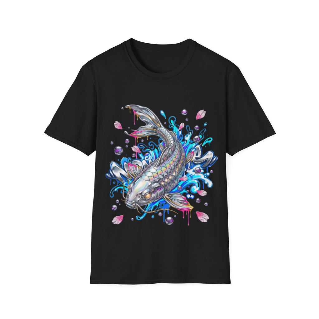 Trendy Holographic Koi T-Shirt for Urban Streetwear
