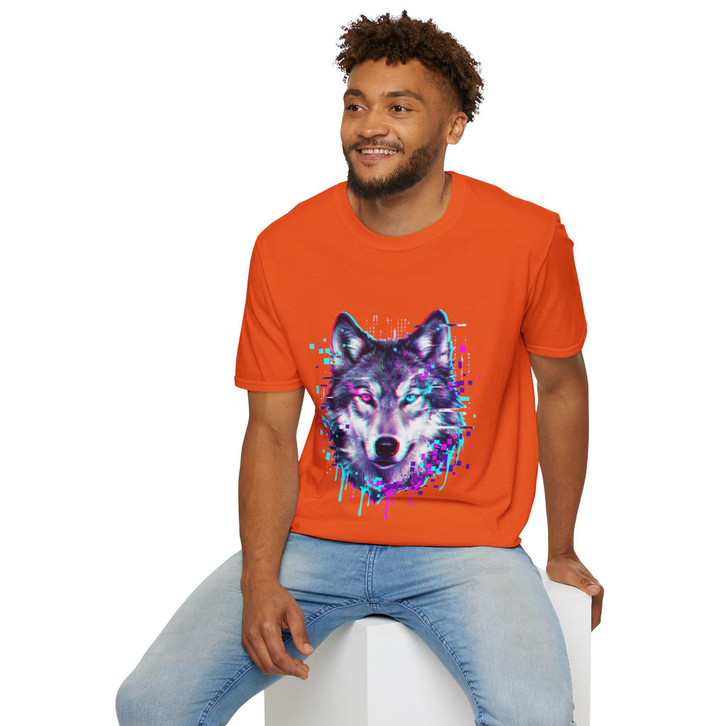 Urban Glitch Wolf Tee - Trendy Streetwear Vibes