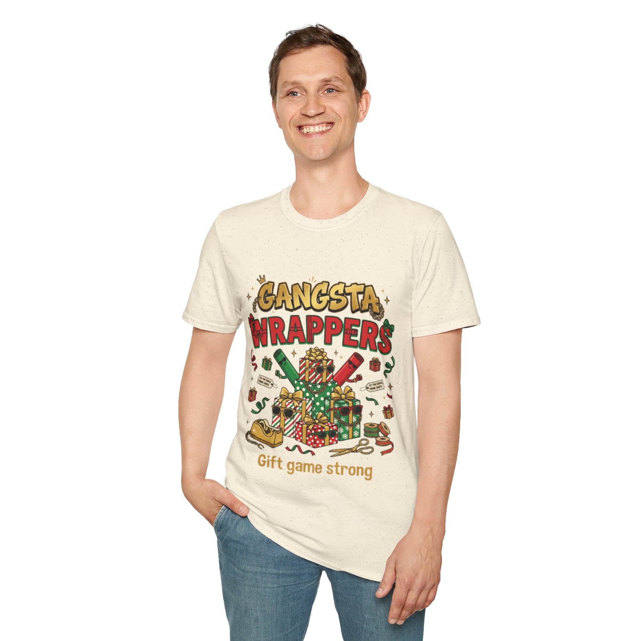 Gangsta Wrappers Crew T-shirt | Funny Christmas Matching Tee