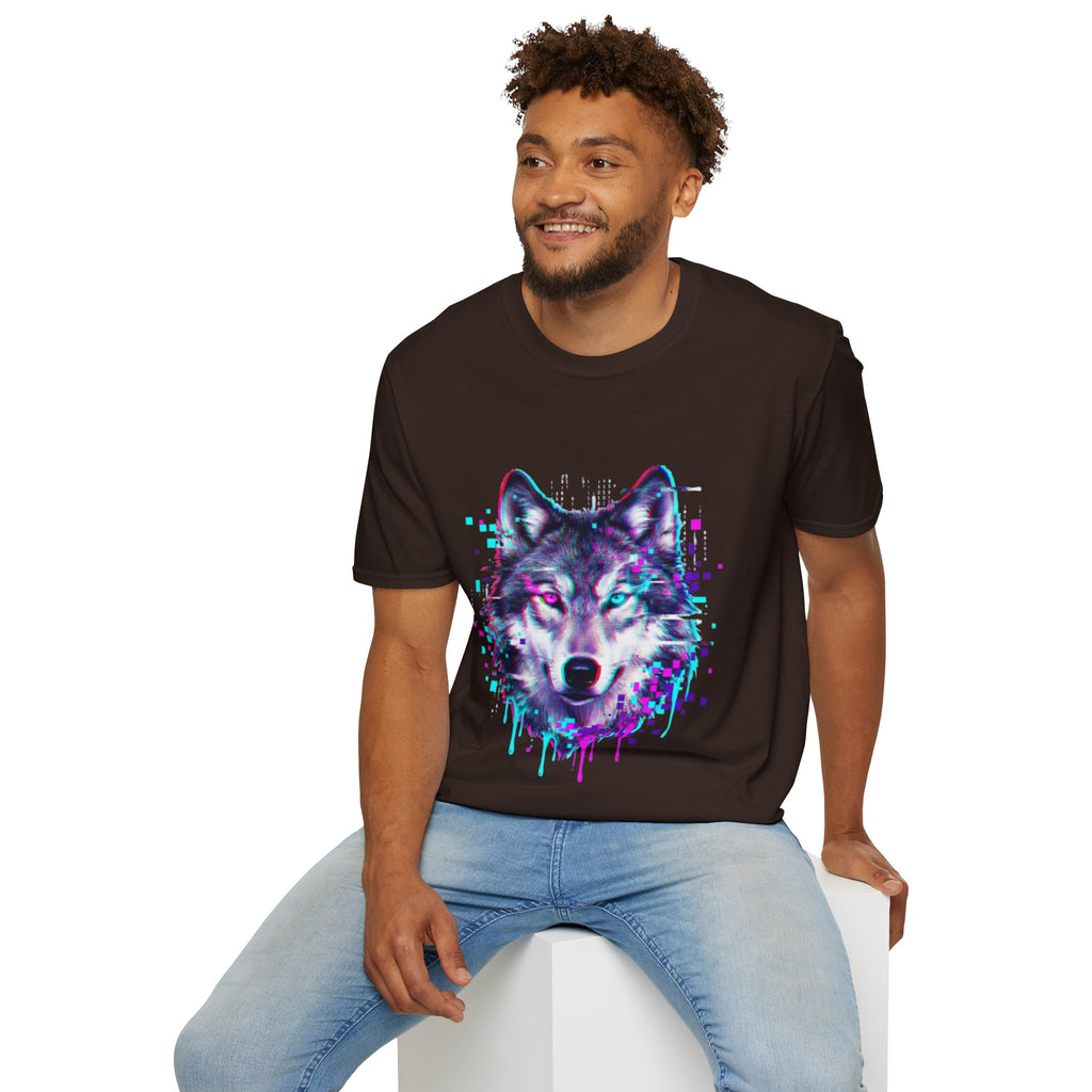 Urban Glitch Wolf Tee - Trendy Streetwear Vibes