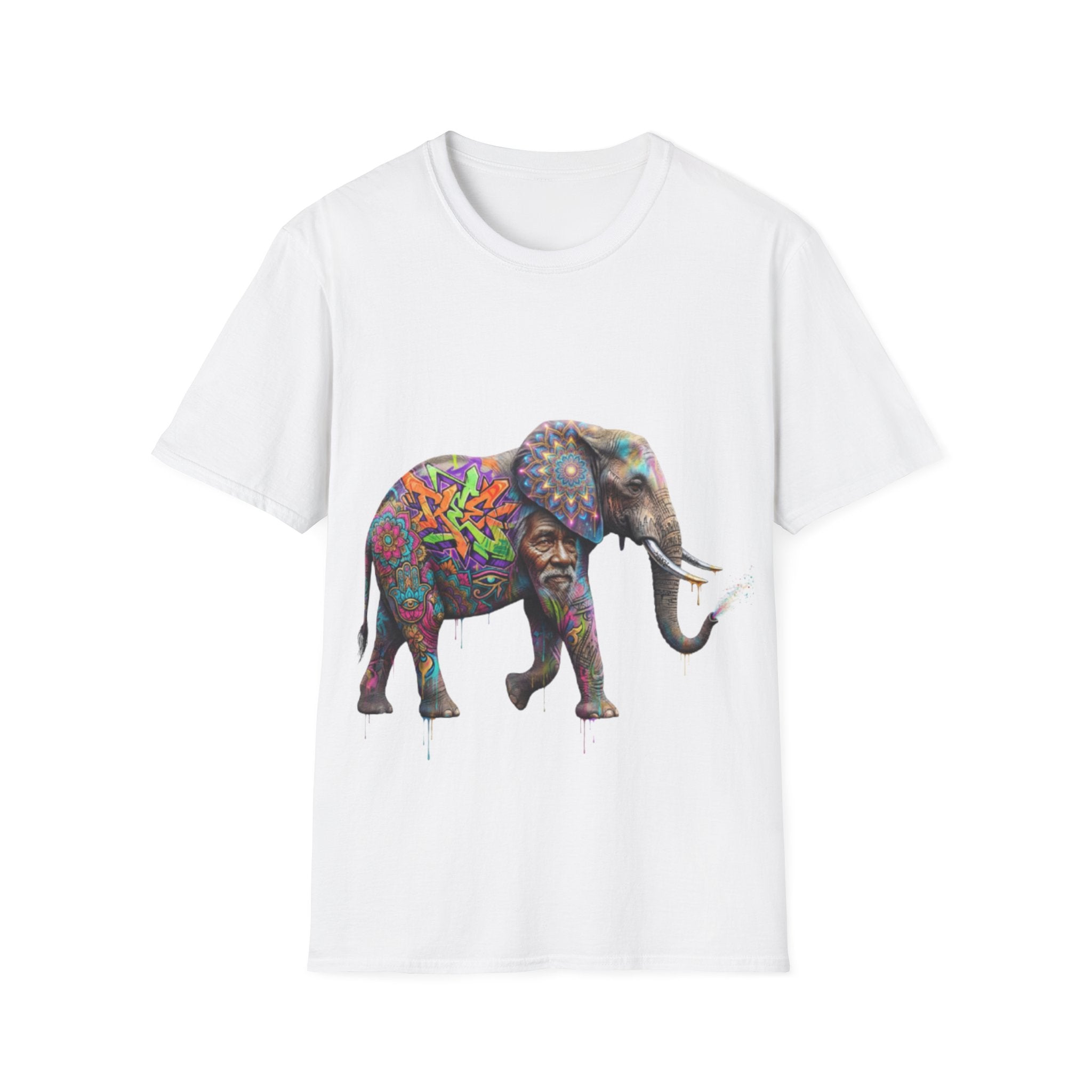 Vibrant Urban Elephant Streetwear Tee - Unisex