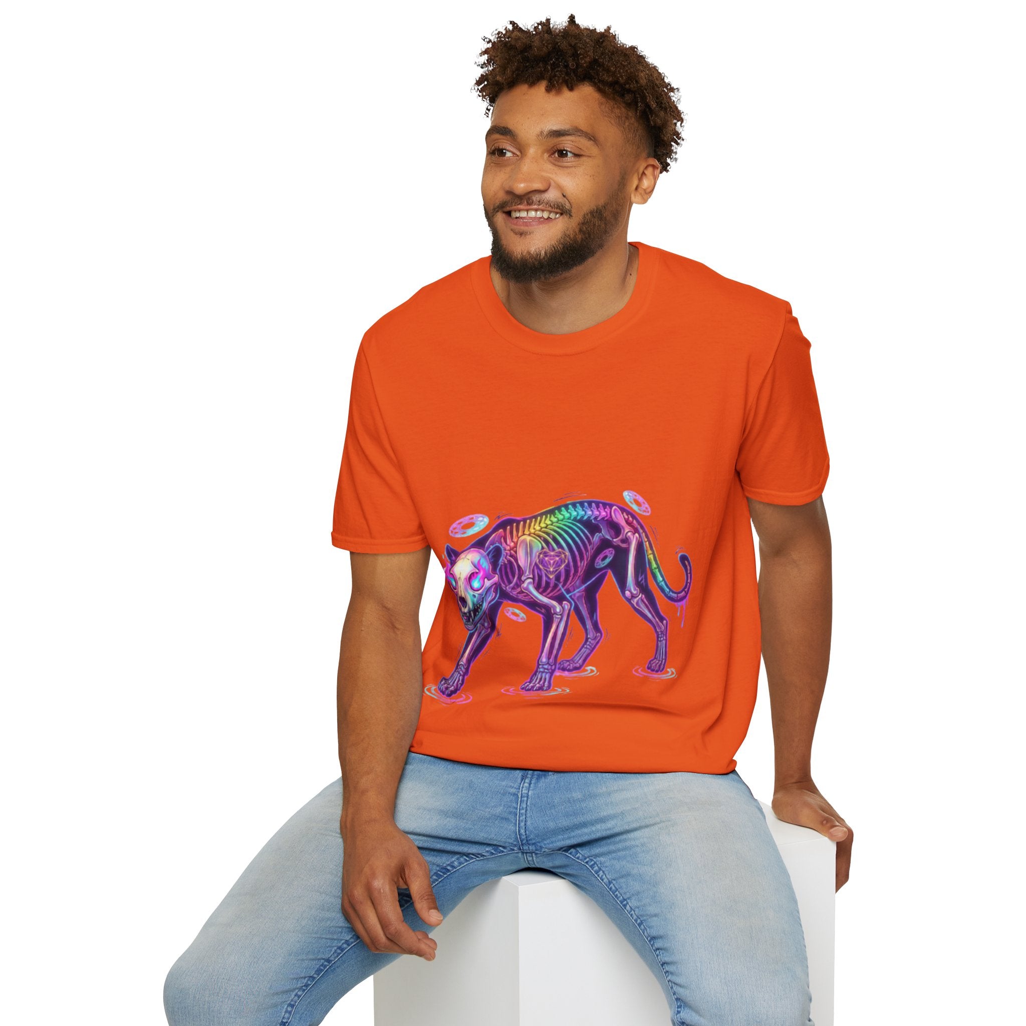 Neon Skeleton Panther Tee - Trendy Urban Streetwear