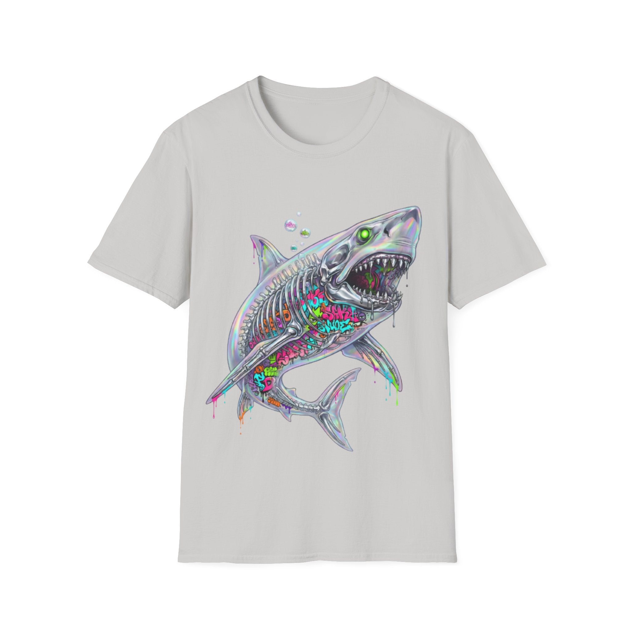 Iridescent Shark Streetwear T-Shirt - Urban Style