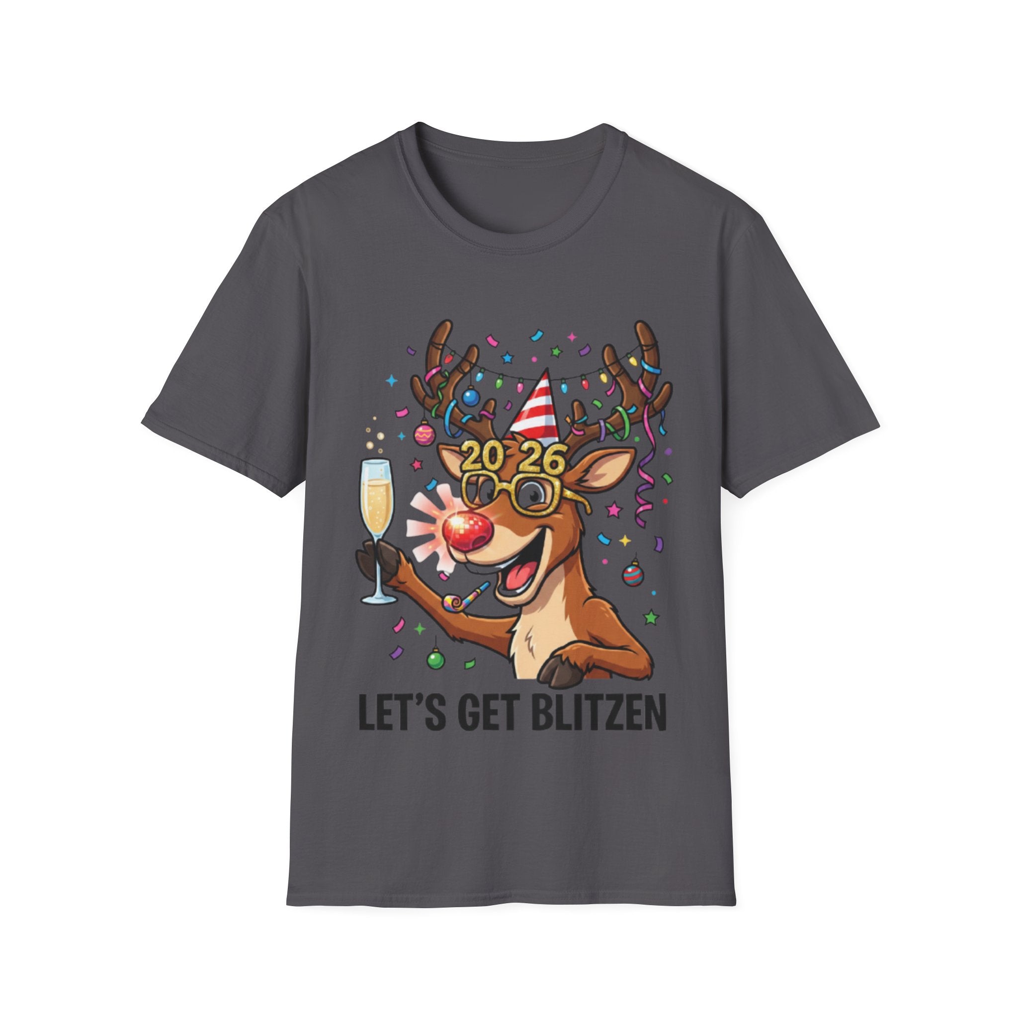 Trendy 2026 Reindeer Party Tee for Urban Style