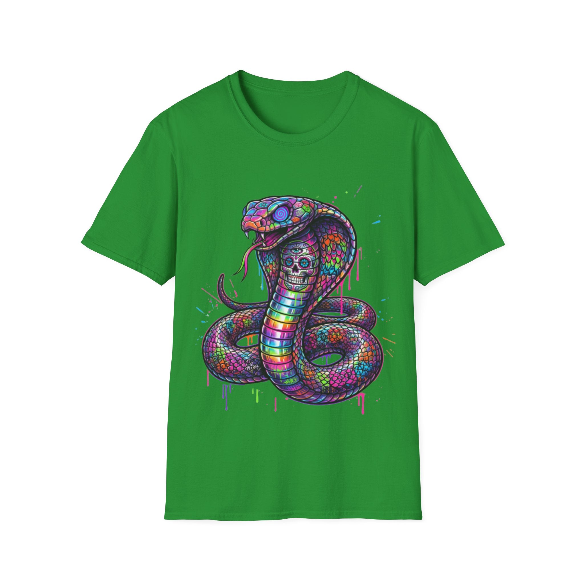 Vibrant Urban Snake Skull T-Shirt - Trendy Streetwear