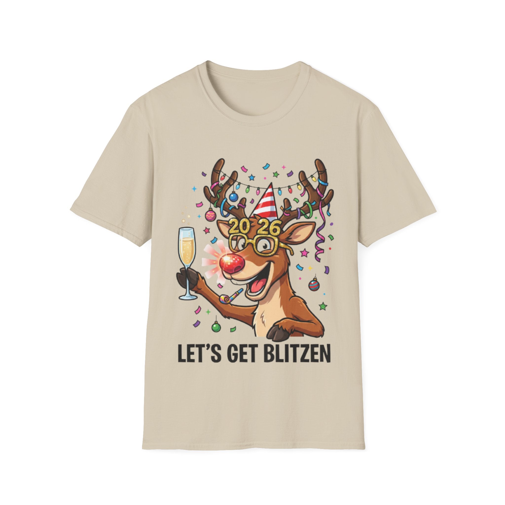Trendy 2026 Reindeer Party Tee for Urban Style