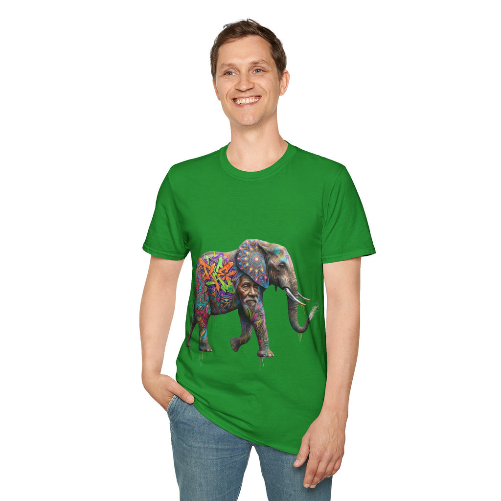 Vibrant Urban Elephant Streetwear Tee - Unisex