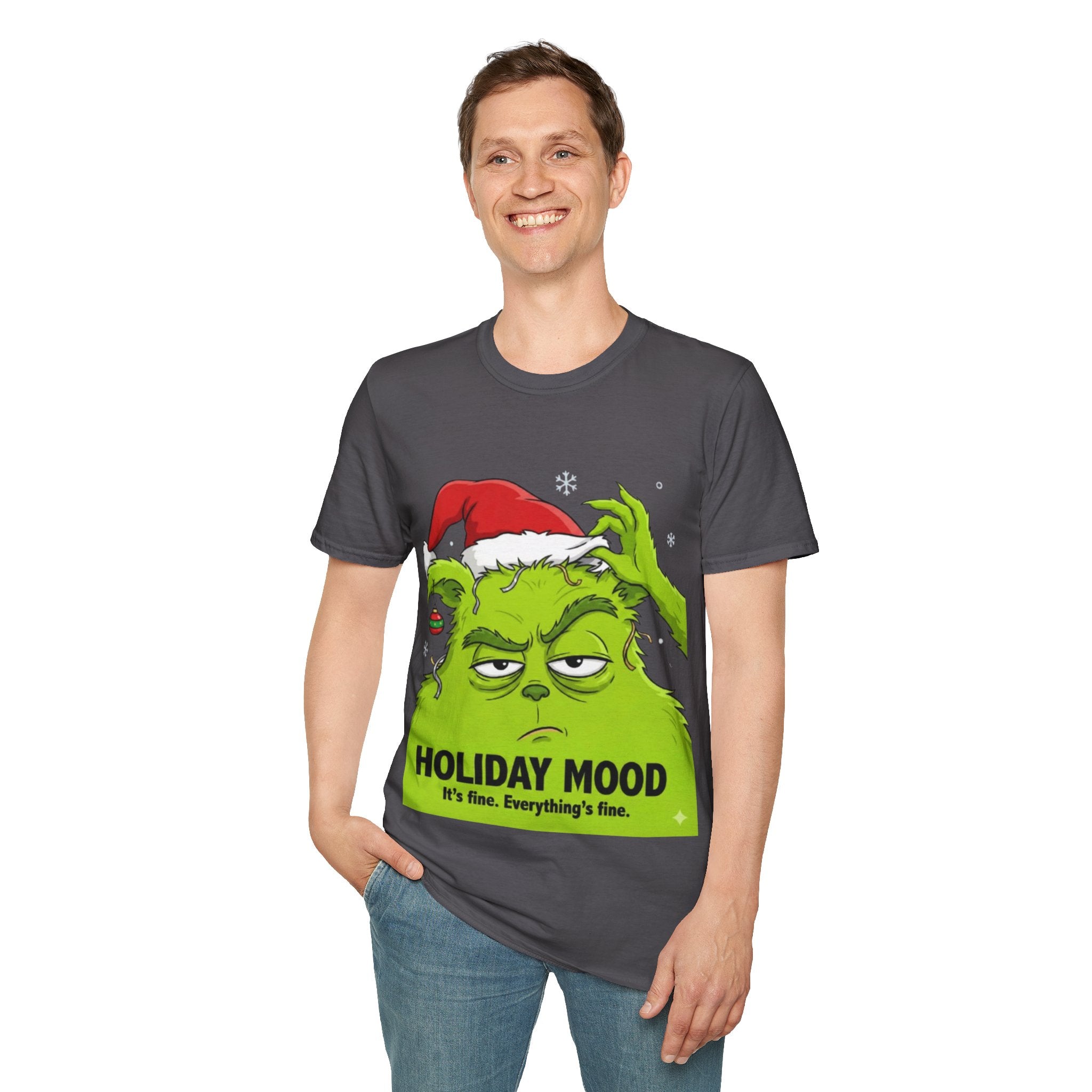 Grinch Holiday Mood T-shirt | Sarcastic Grinch Christmas Tee