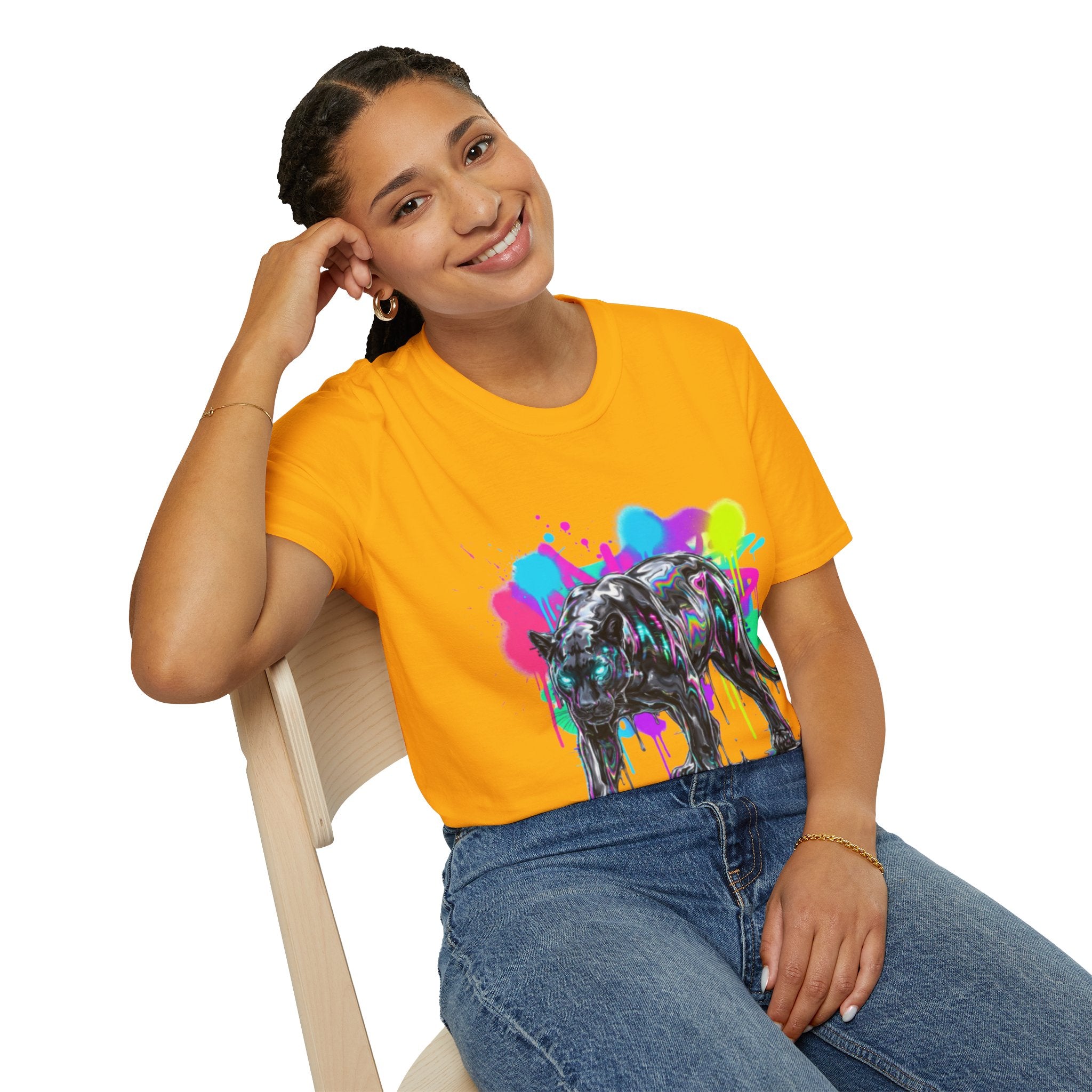 Neon Panther Streetwear Tee - Urban Trendy Vibes