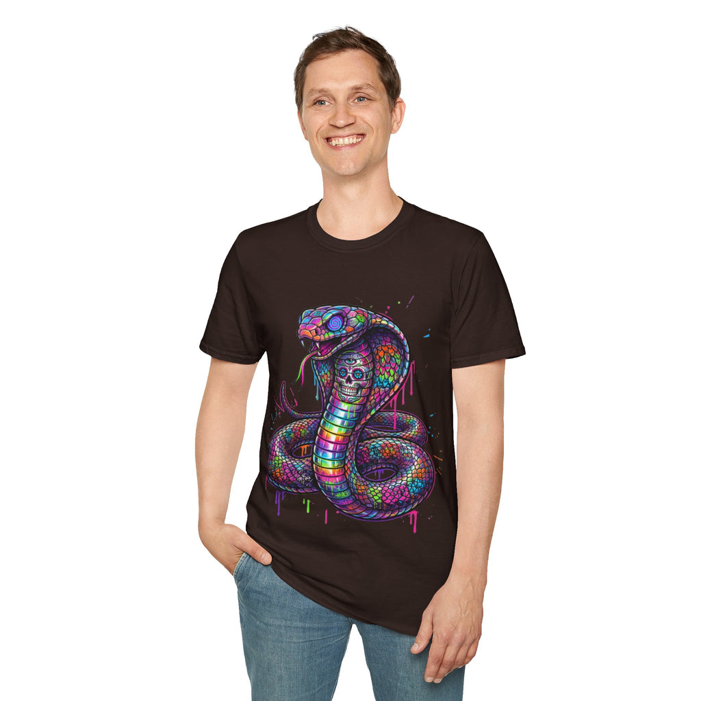 Vibrant Urban Snake Skull T-Shirt - Trendy Streetwear